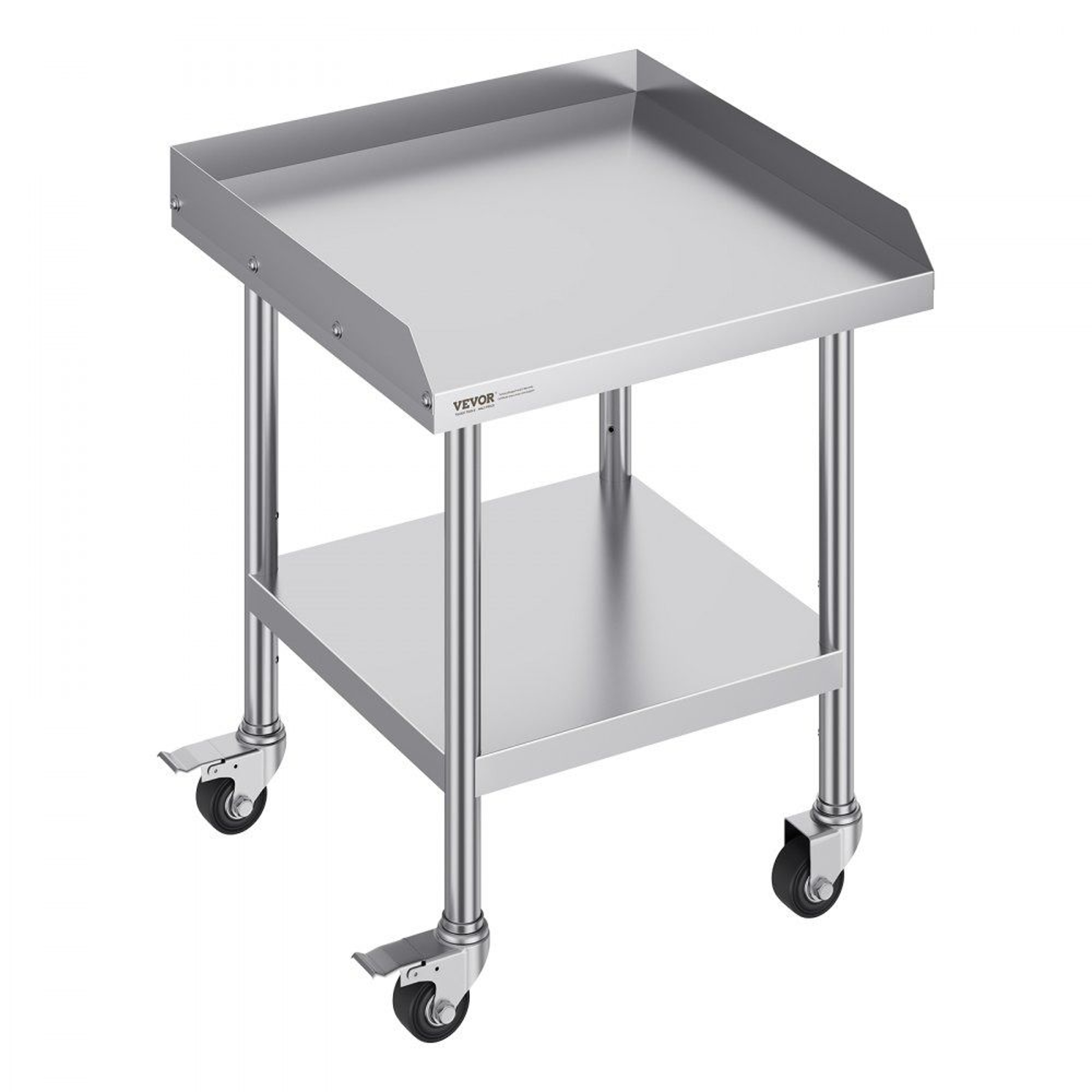 Stainless Steel Commercial Prep Table With Wheels And Adjustable Shelf 0
