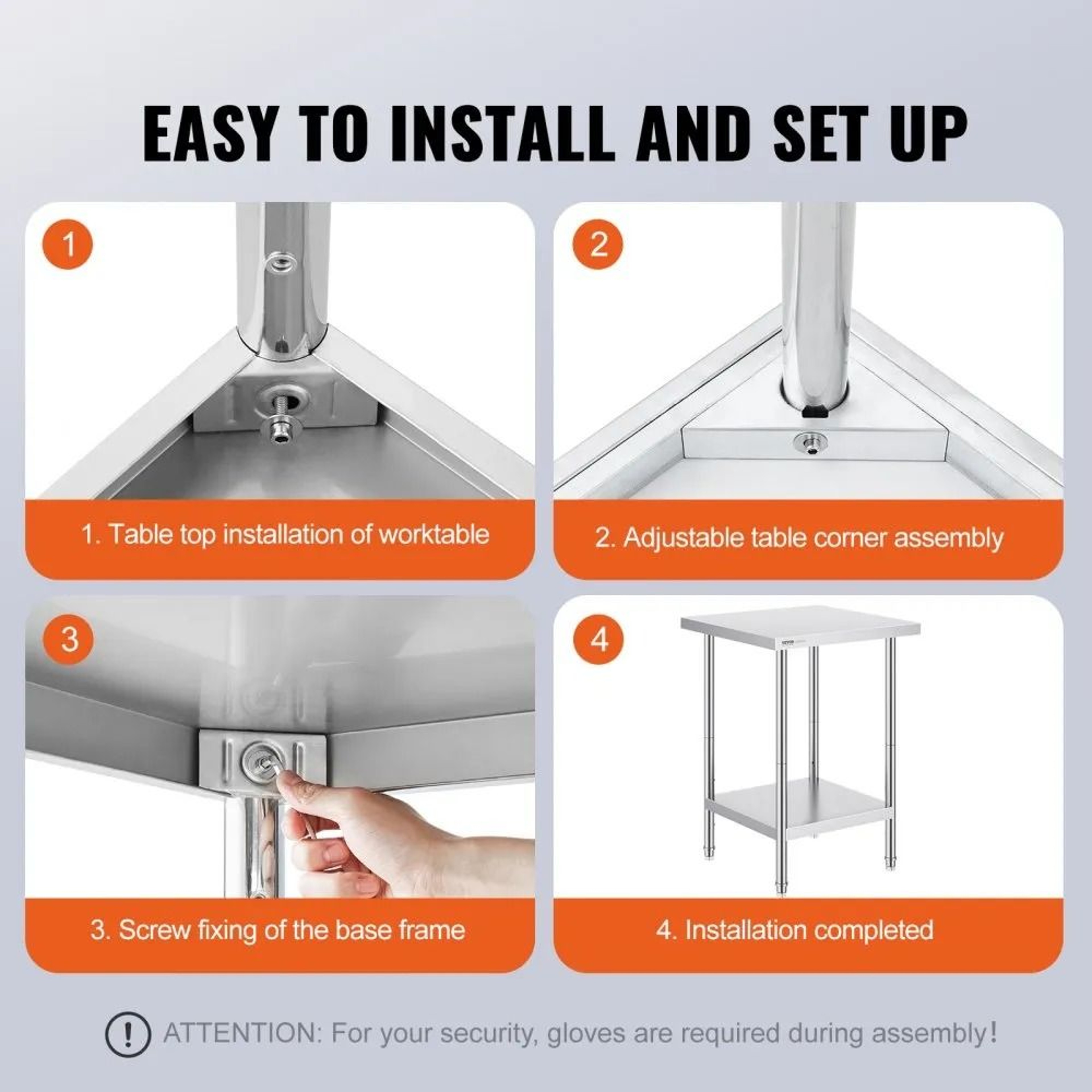 Heavy Duty Stainless Steel Prep Table With Adjustable Shelf And 700 Lb Capacity 2