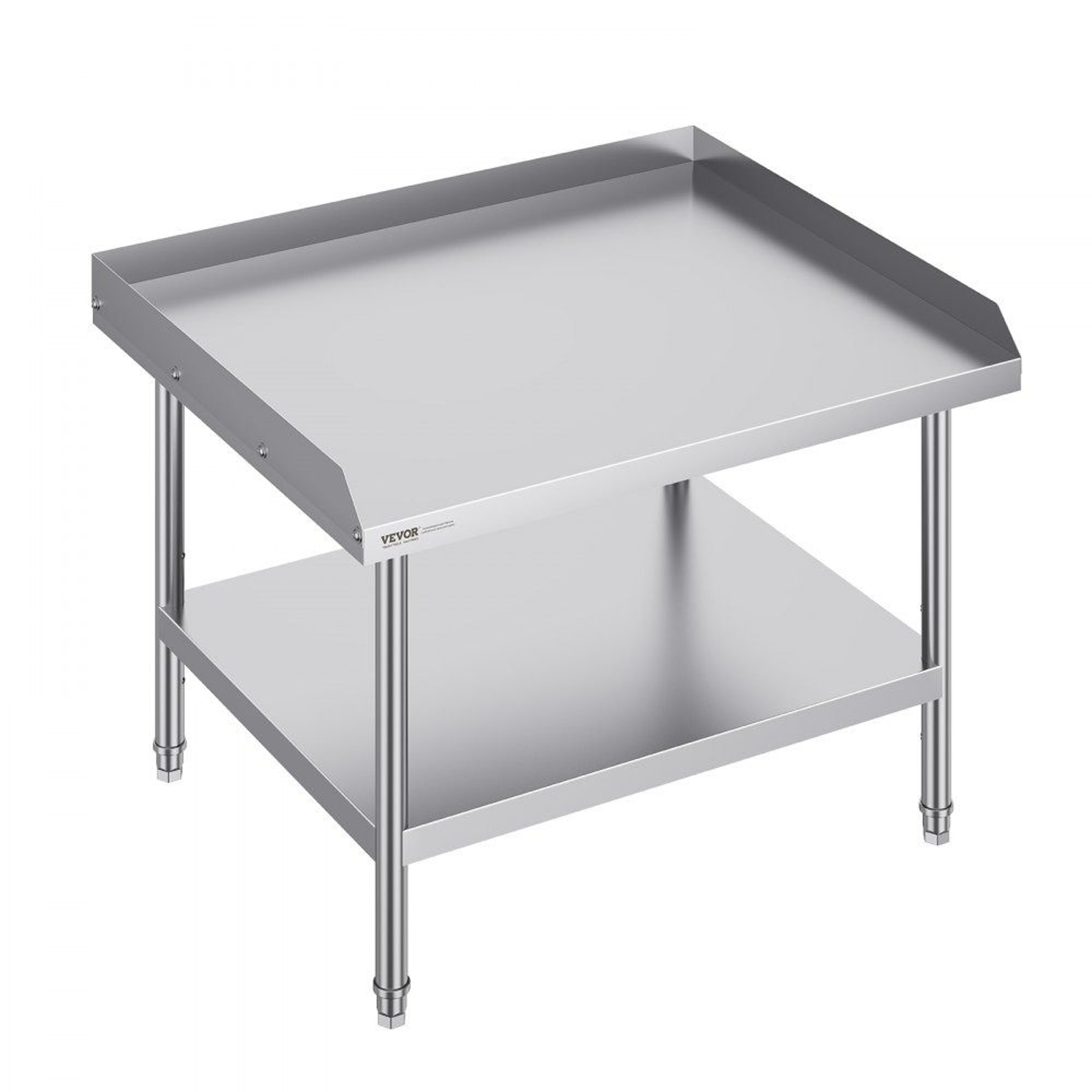 Heavy Duty Stainless Steel Work Table With Adjustable Shelf And 3 Sided Backsplash 0