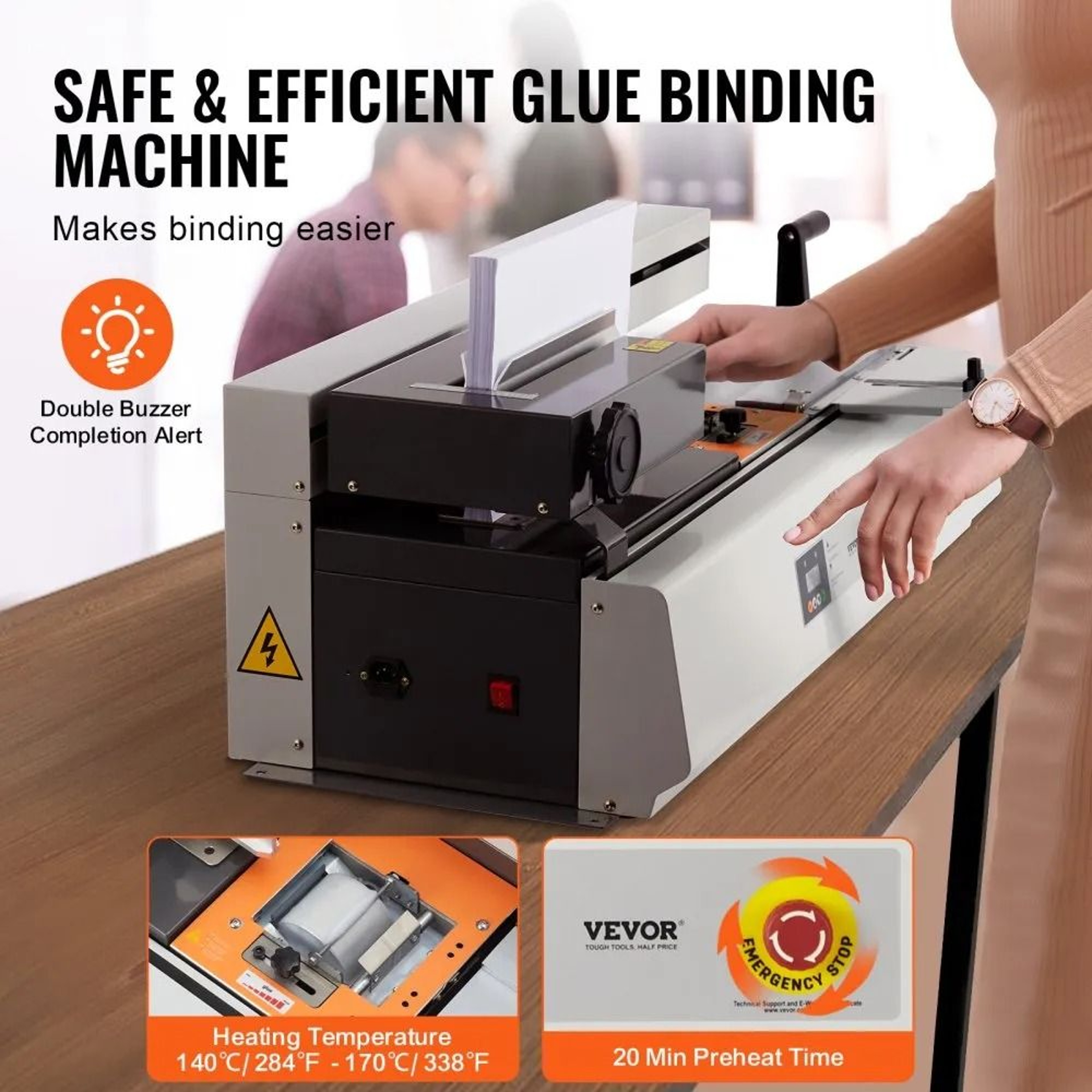 Professional Thermal Binding Machine 400 Sheet Hot Glue Book Binder For A3 A4 A5 Documents 4