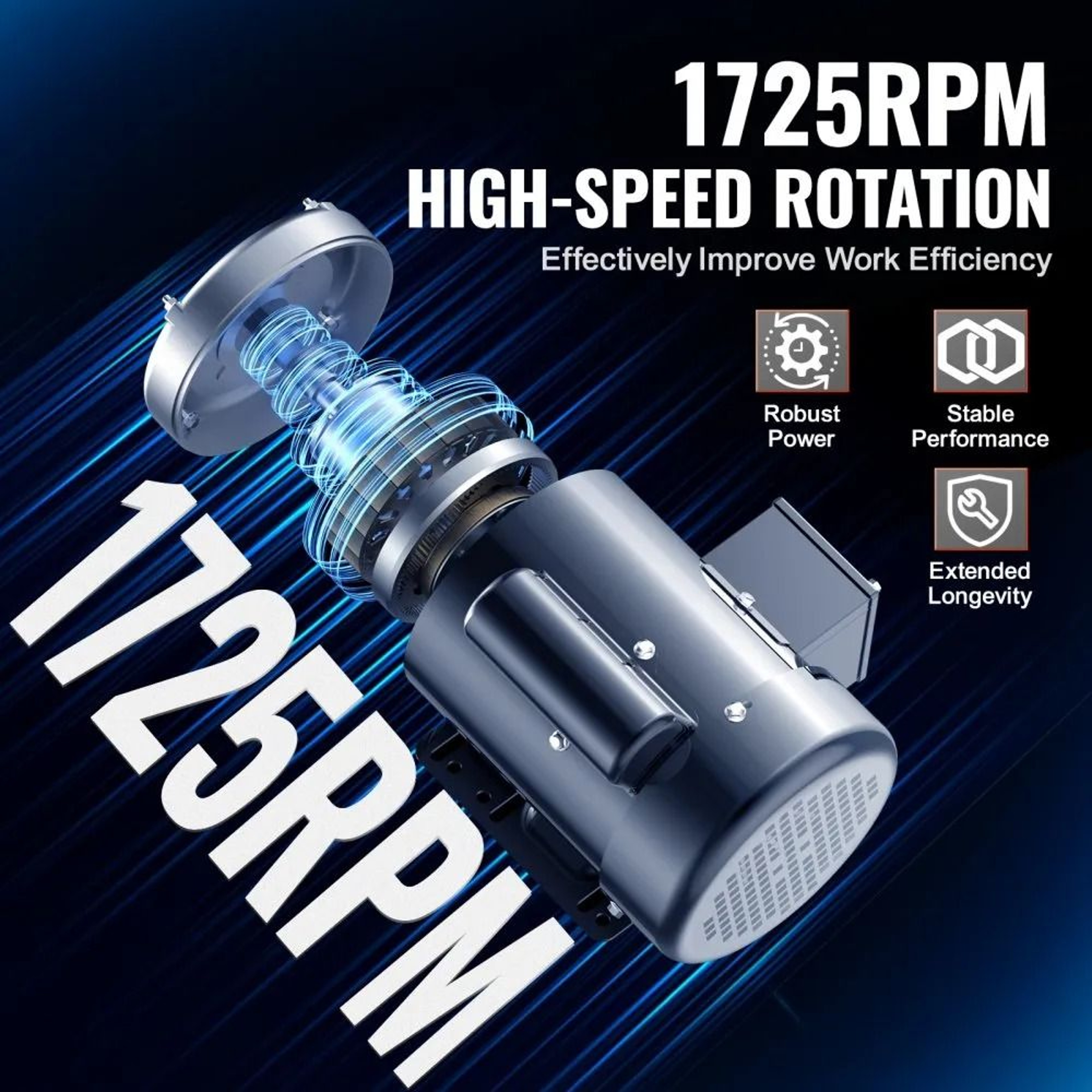 075HP Electric Motor 1725 RPM 56 Frame Reversible Single Phase Motor 3