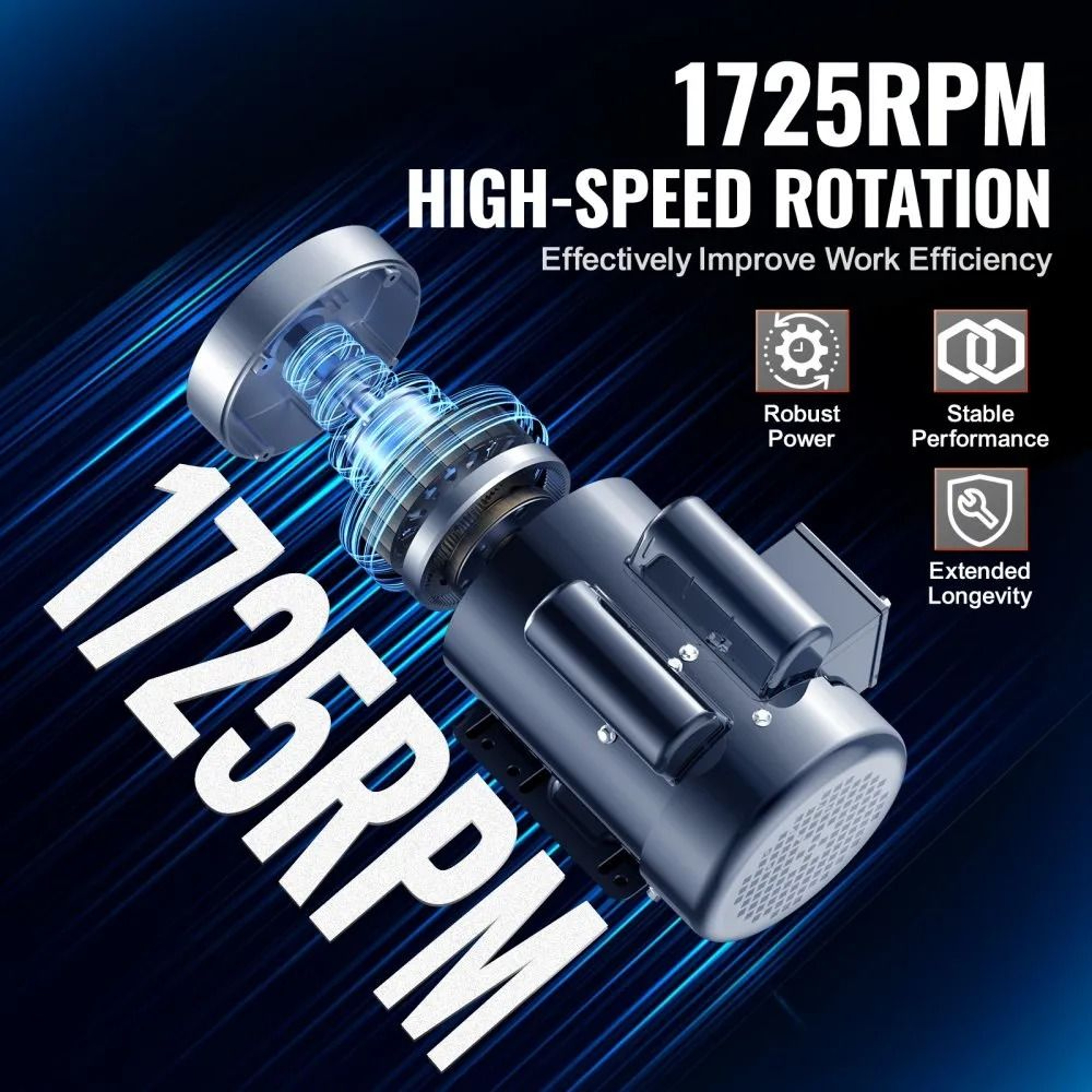 2HP Electric Motor 1725 RPM Single Phase 56C Frame General Purpose Motor 3