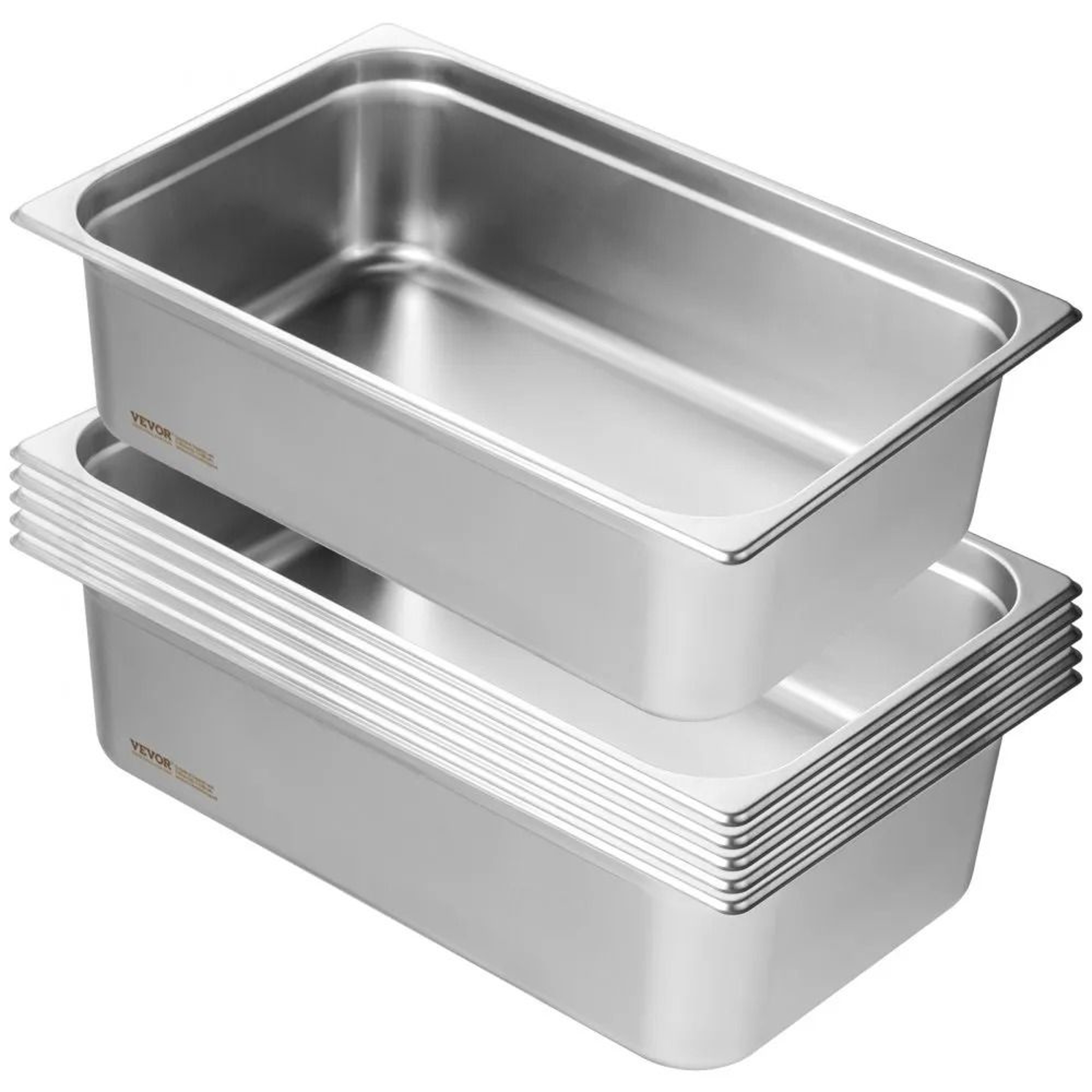Full Size Steam Table Pans 6 Pack Stainless Steel Hotel Pans With Anti Jam Design 7