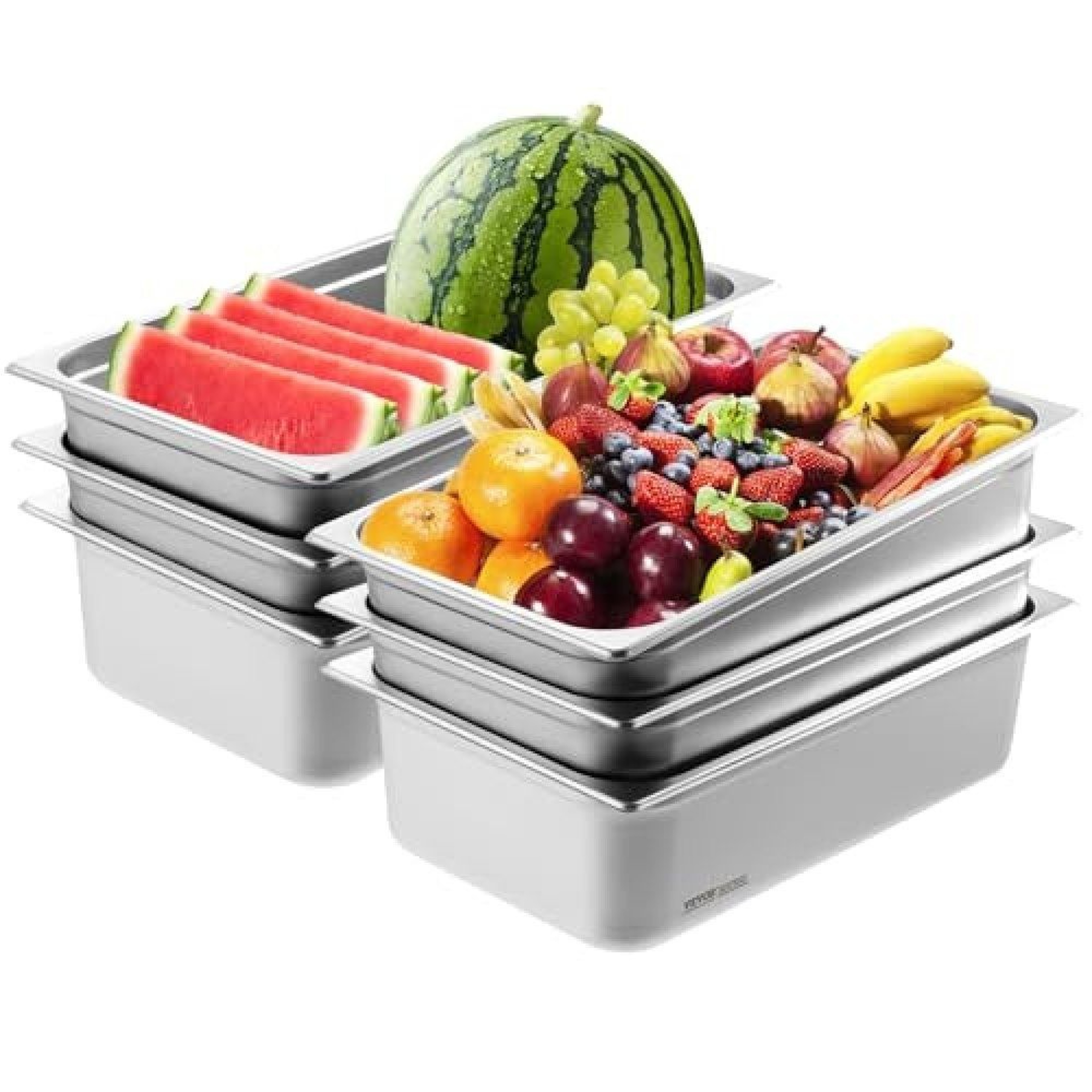 Full Size Steam Table Pans 6 Pack Stainless Steel Hotel Pans With Anti Jam Design 0