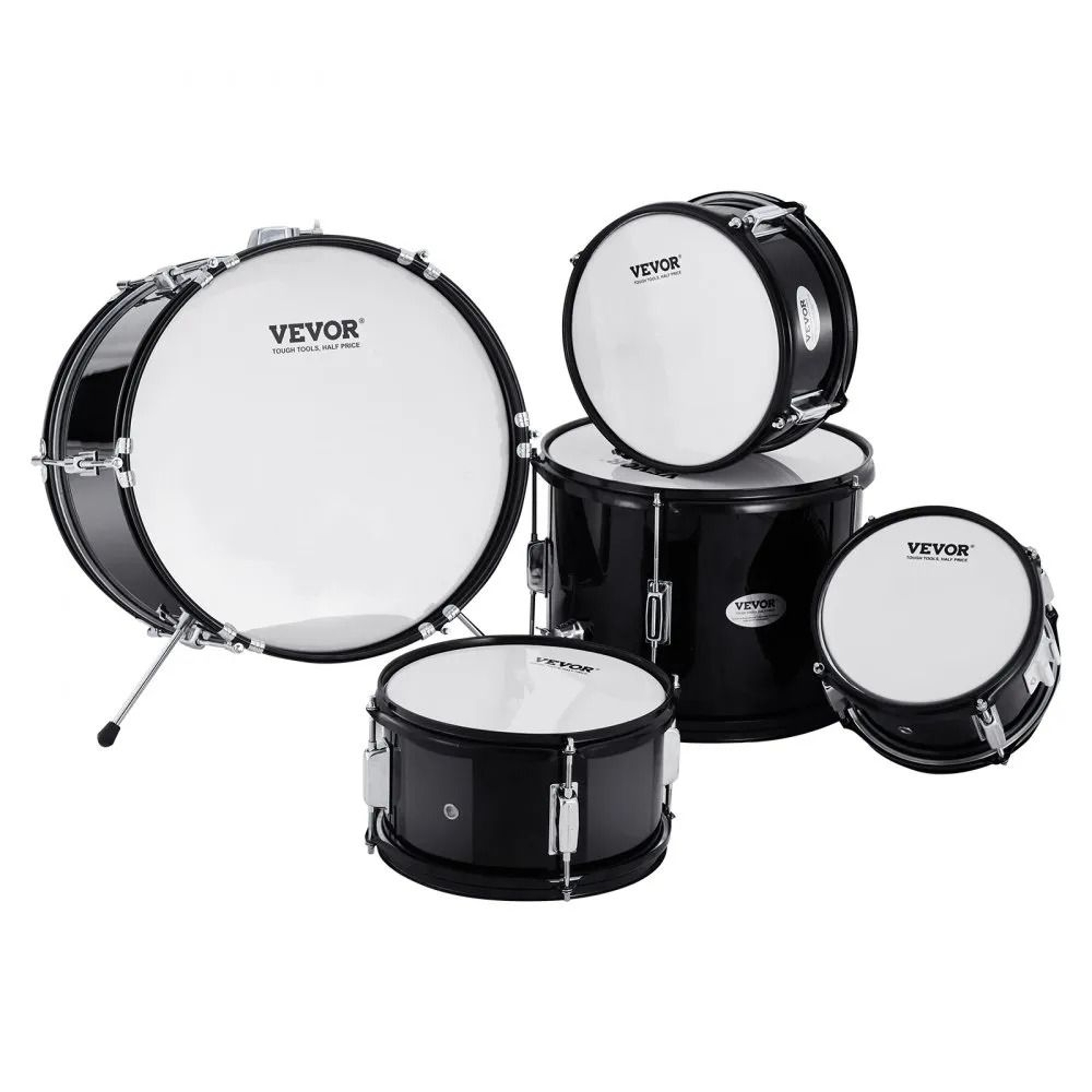 5 Piece Kids Drum Set With Adjustable Throne And Complete Beginner Drum Kit 7