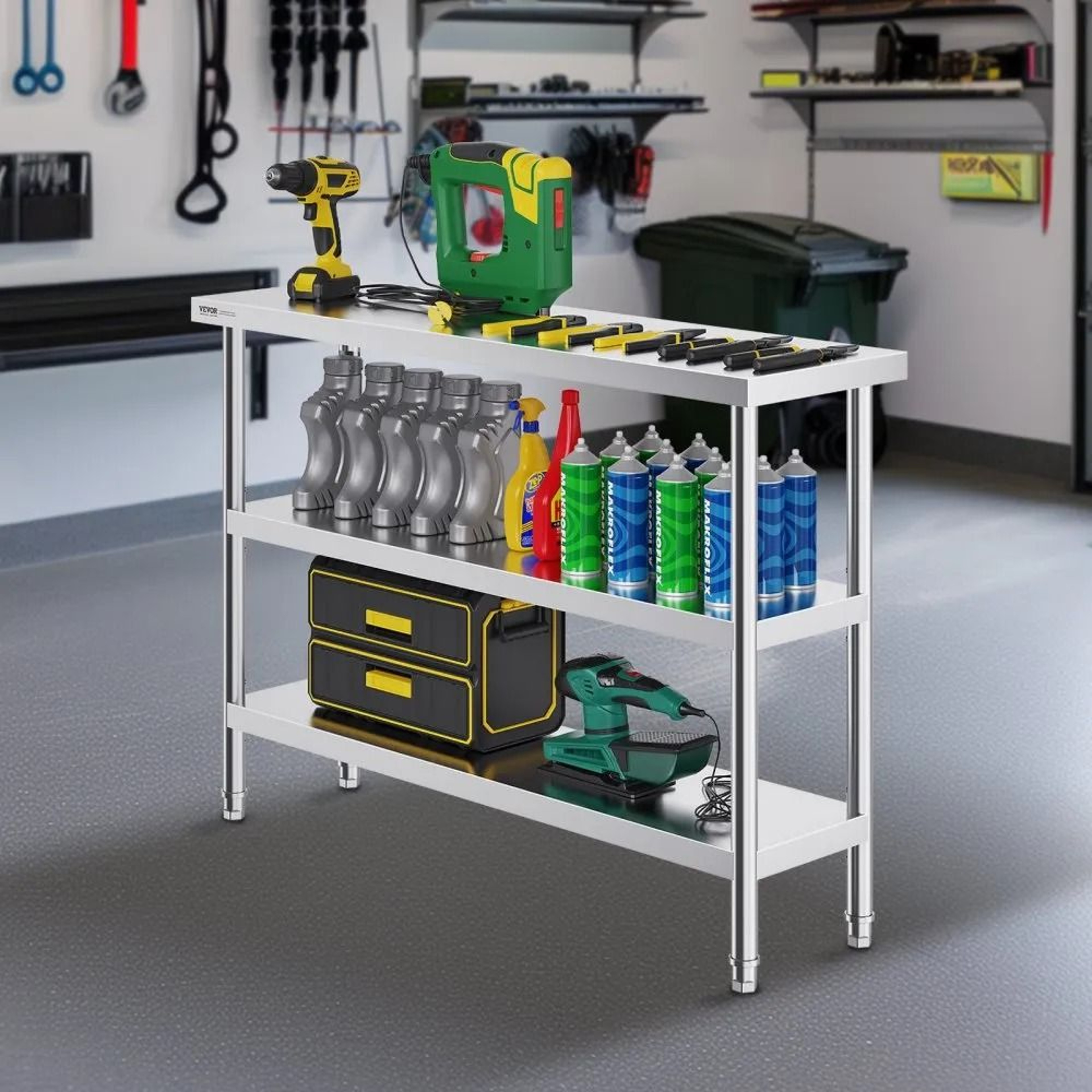 Stainless Steel Prep Table With Adjustable Shelves For Commercial Kitchens 2