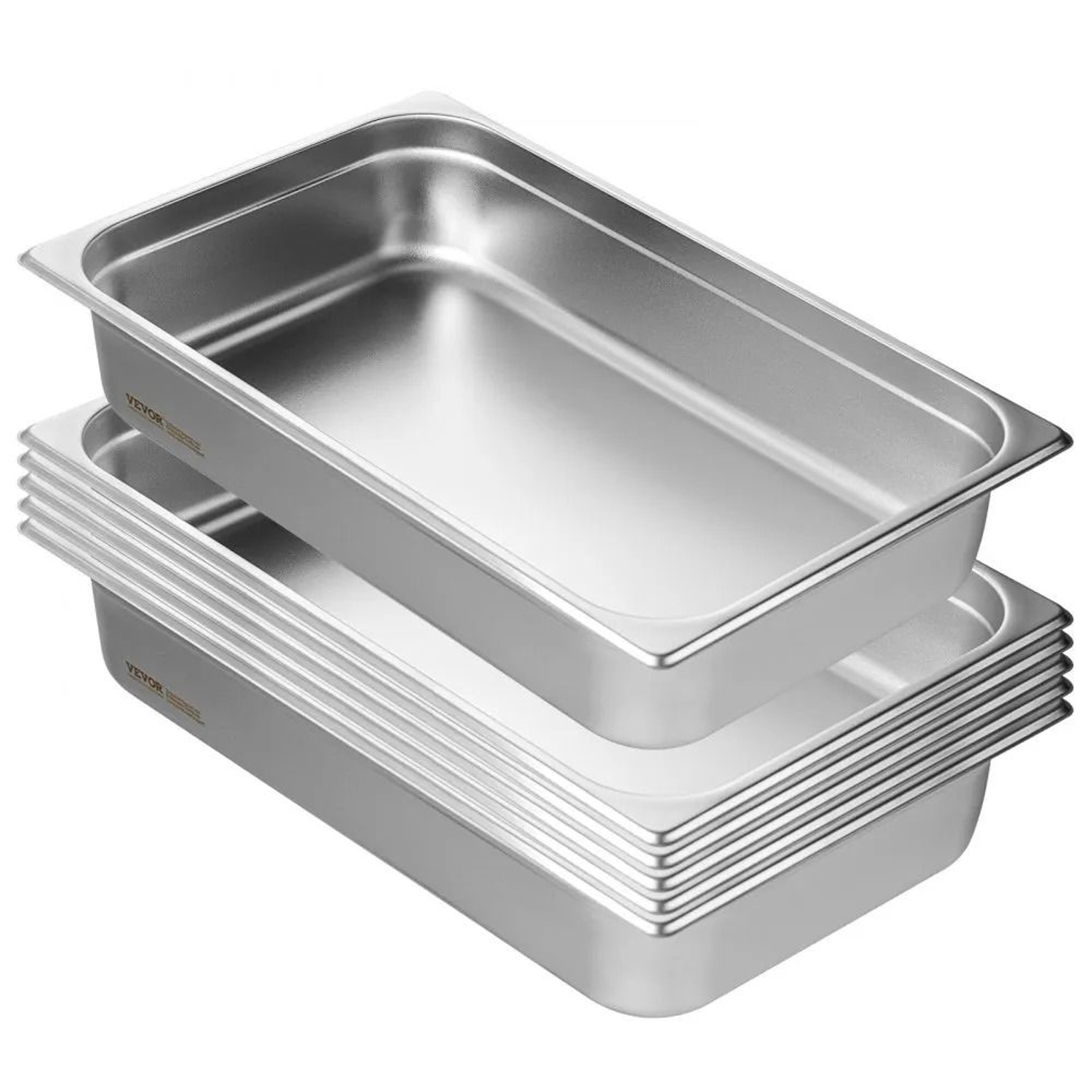 Full Size Stainless Steel Hotel Pans 6 Pack Anti Jam Steam Table Pans 6