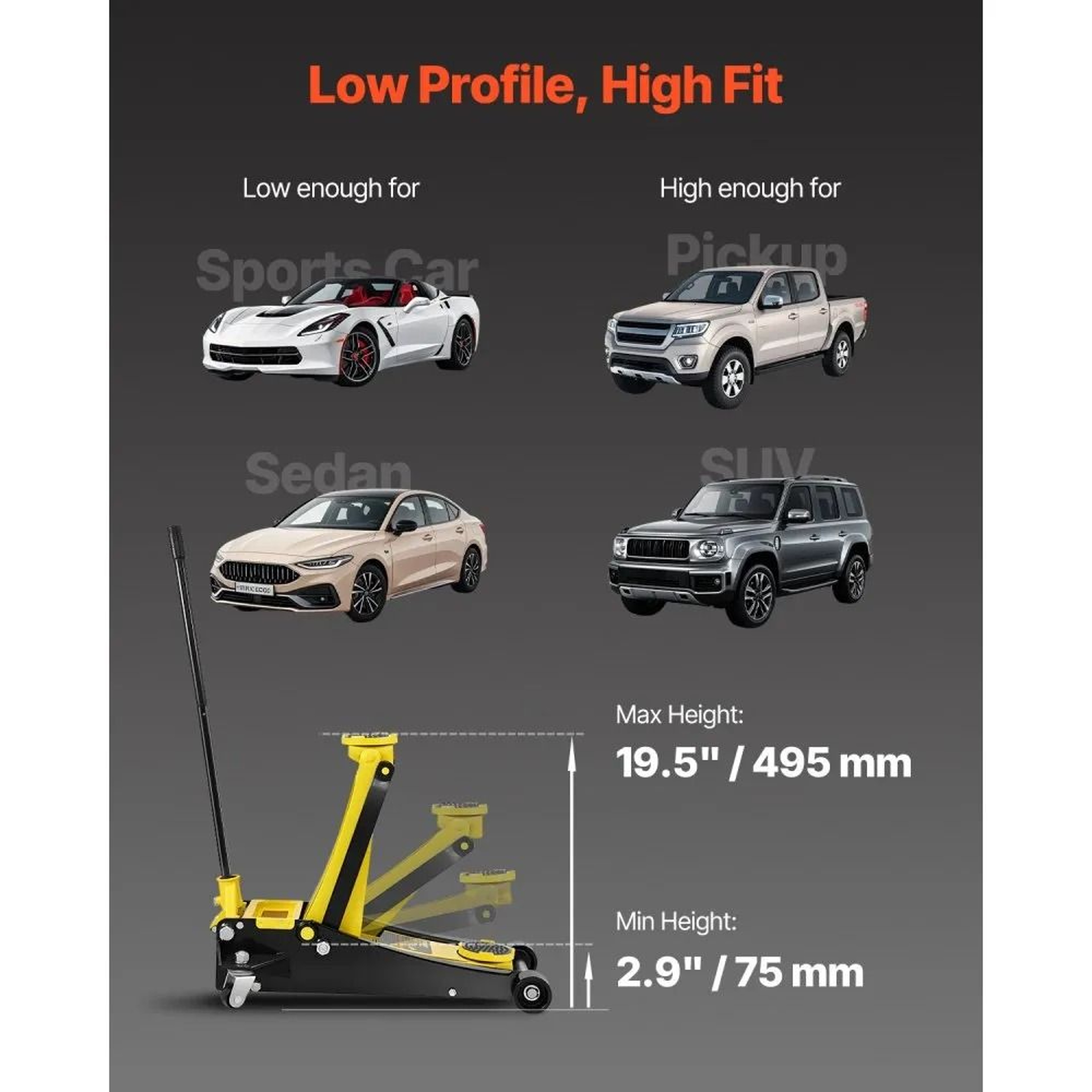 25 Ton Low Profile Floor Jack With Dual Piston Quick Lift 5