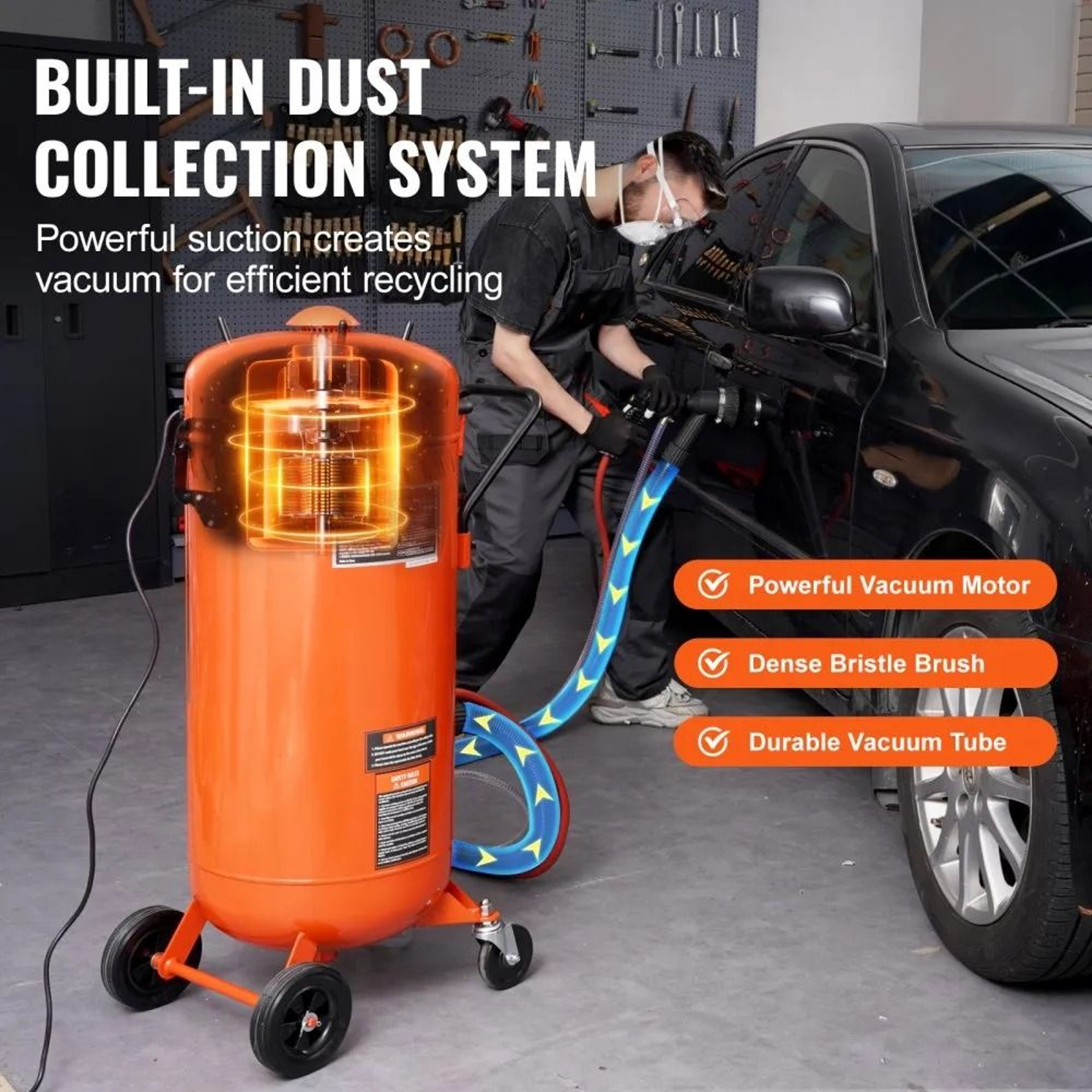 28 Gallon Vacuum Sand Blaster With Dust Control And Abrasive Recovery System 5