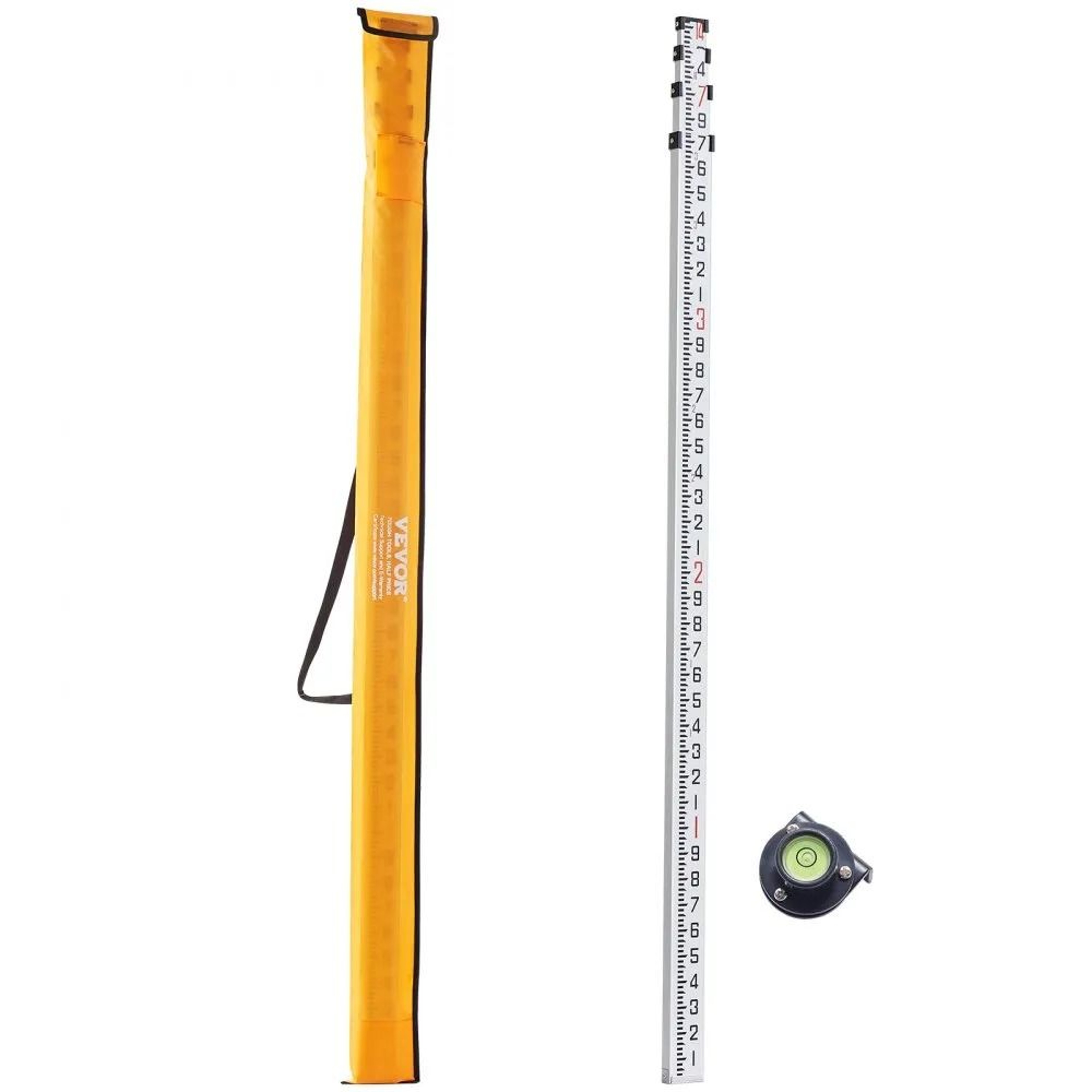 14 Foot Aluminum Grade Rod Telescopic Survey Rod With Dual Scale And Bubble Level 0