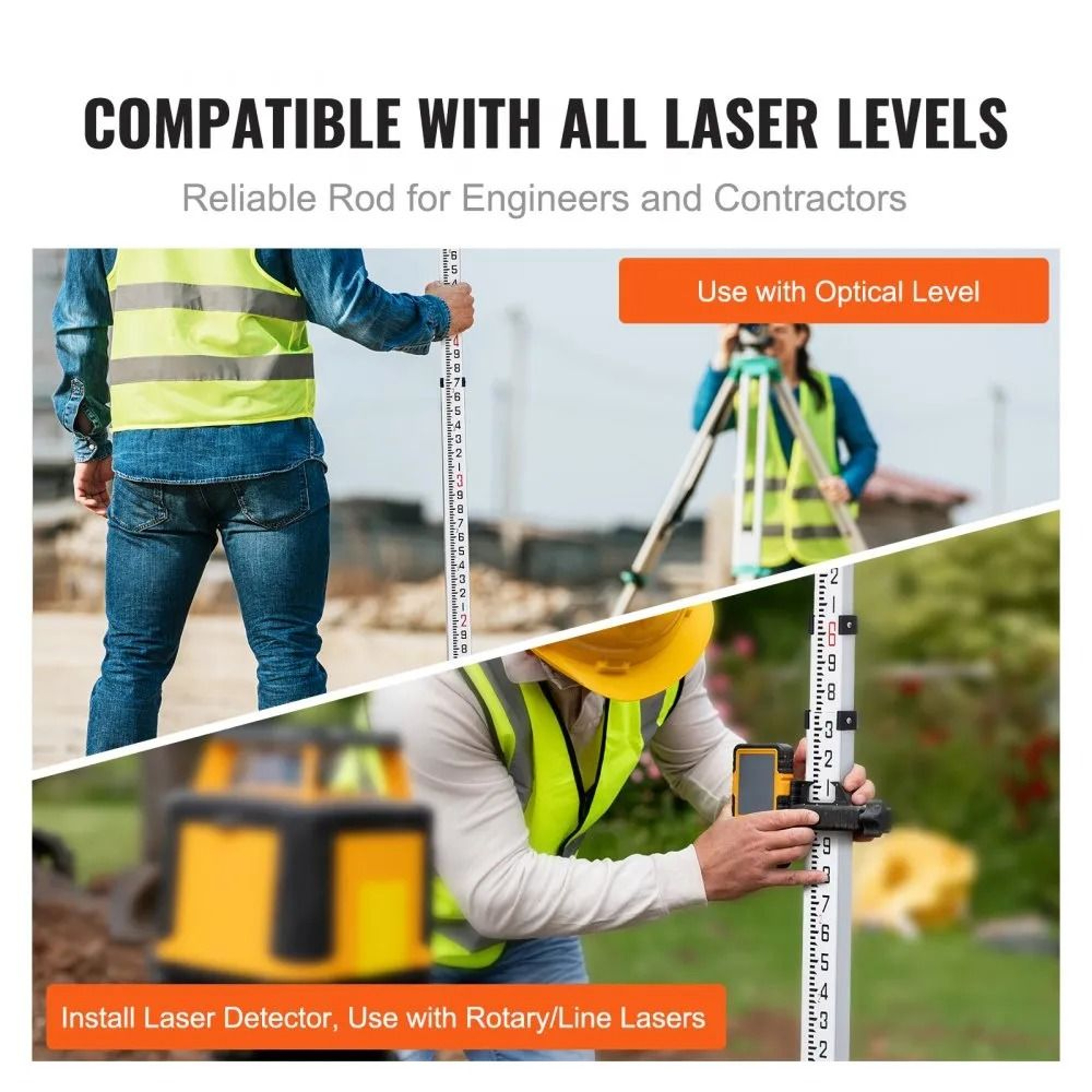 25 Ft Telescopic Aluminum Grade Rod With Dual Scale Bubble Level And Carrying Bag 2