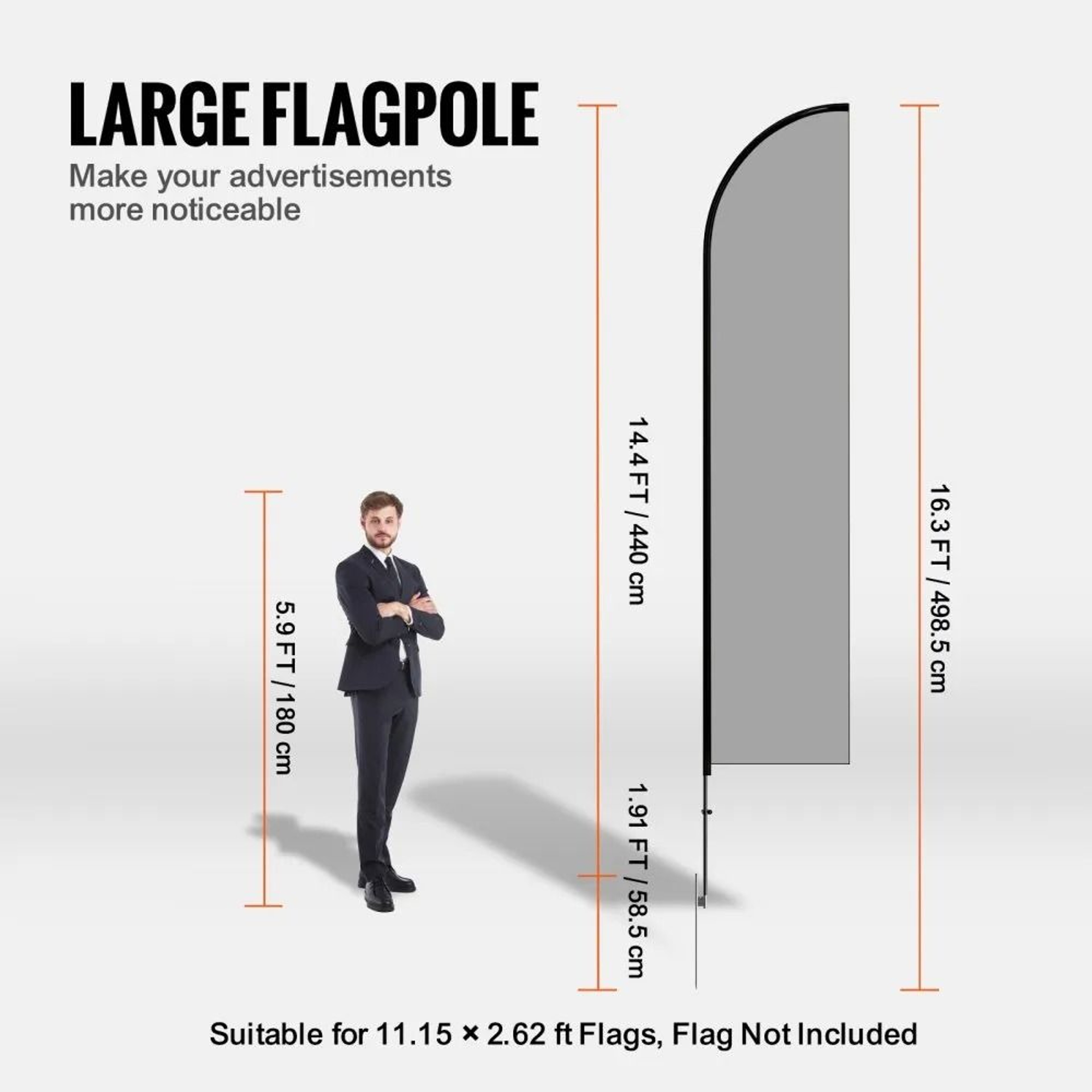 4 Pack Feather Flag Pole Kit 163 Ft Swooper Advertising Flag Poles With Ground Stakes 5
