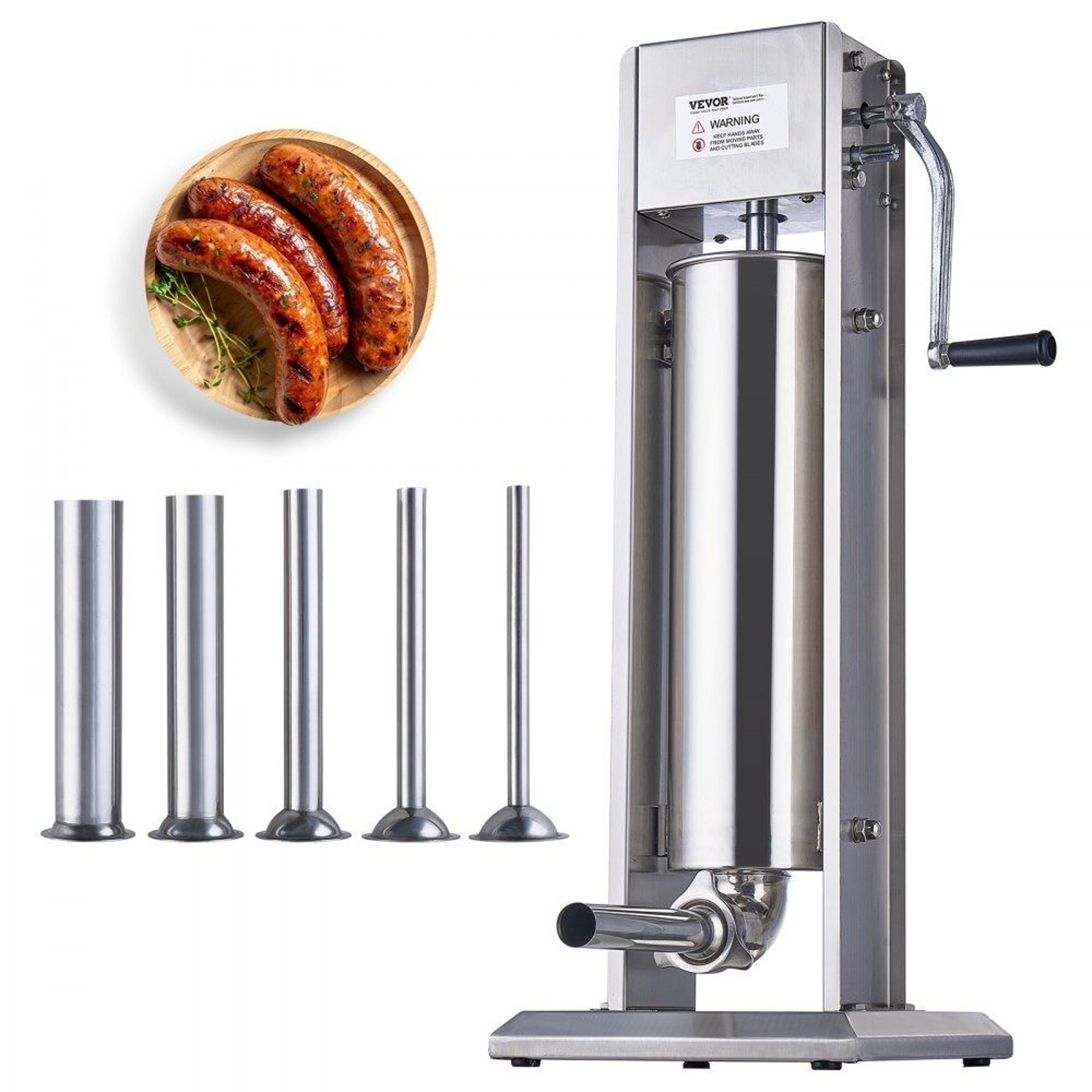 7L Manual Sausage Stuffer With Dual Speed And Stainless Steel Stuffing Tubes 0
