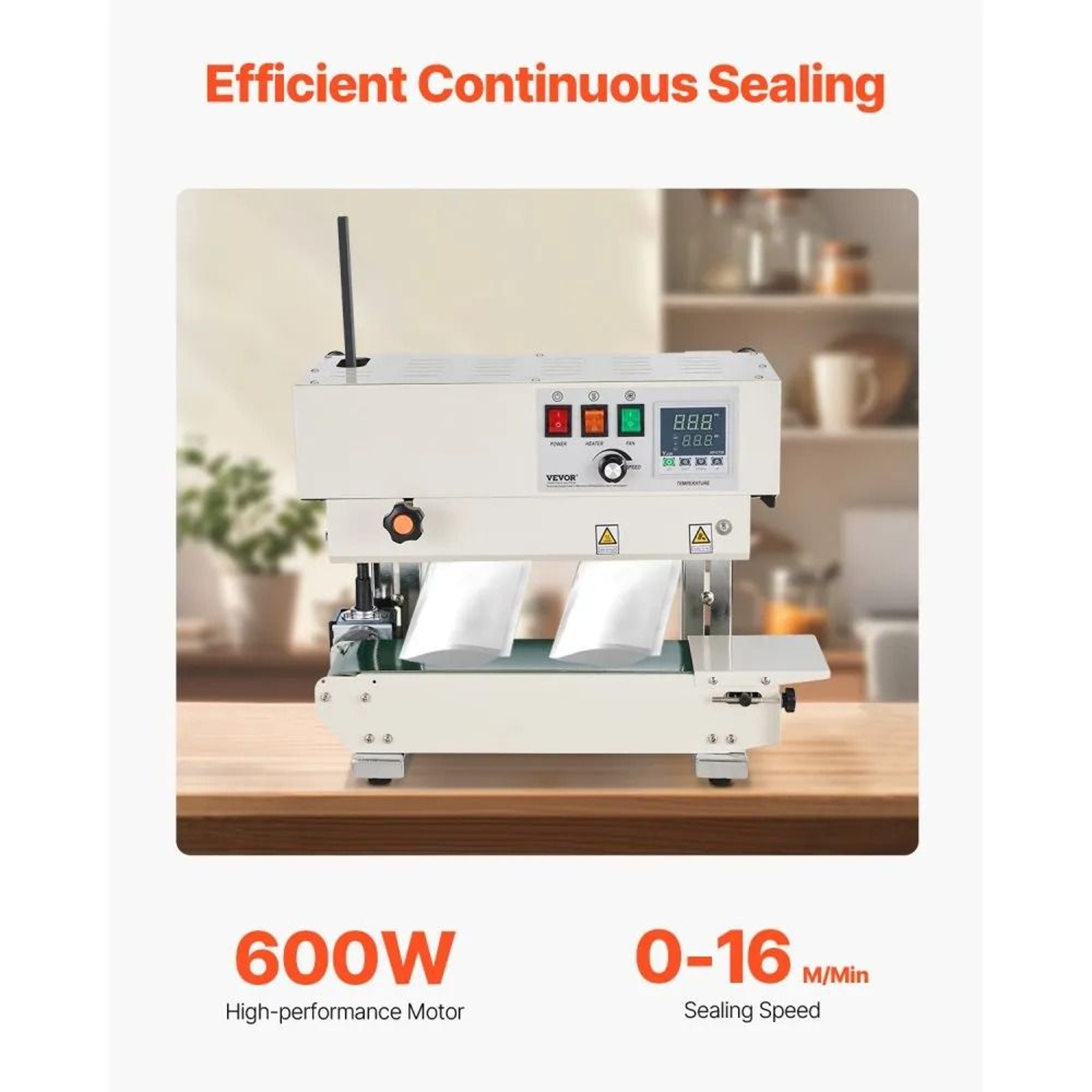 Commercial Continuous Band Sealer With Digital Temperature Control And Adjustable Seal Width 2