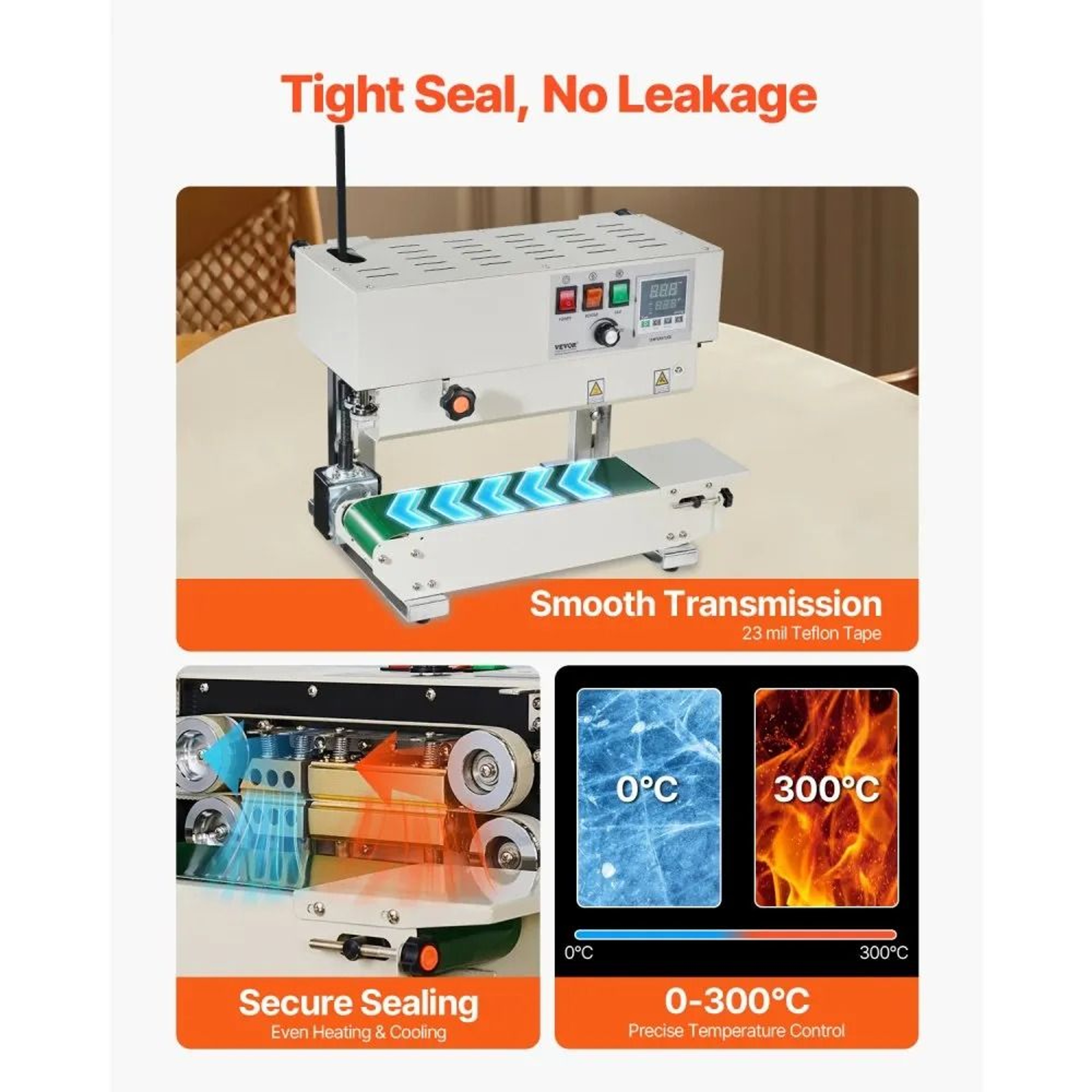 Commercial Continuous Band Sealer With Digital Temperature Control And Adjustable Seal Width 1