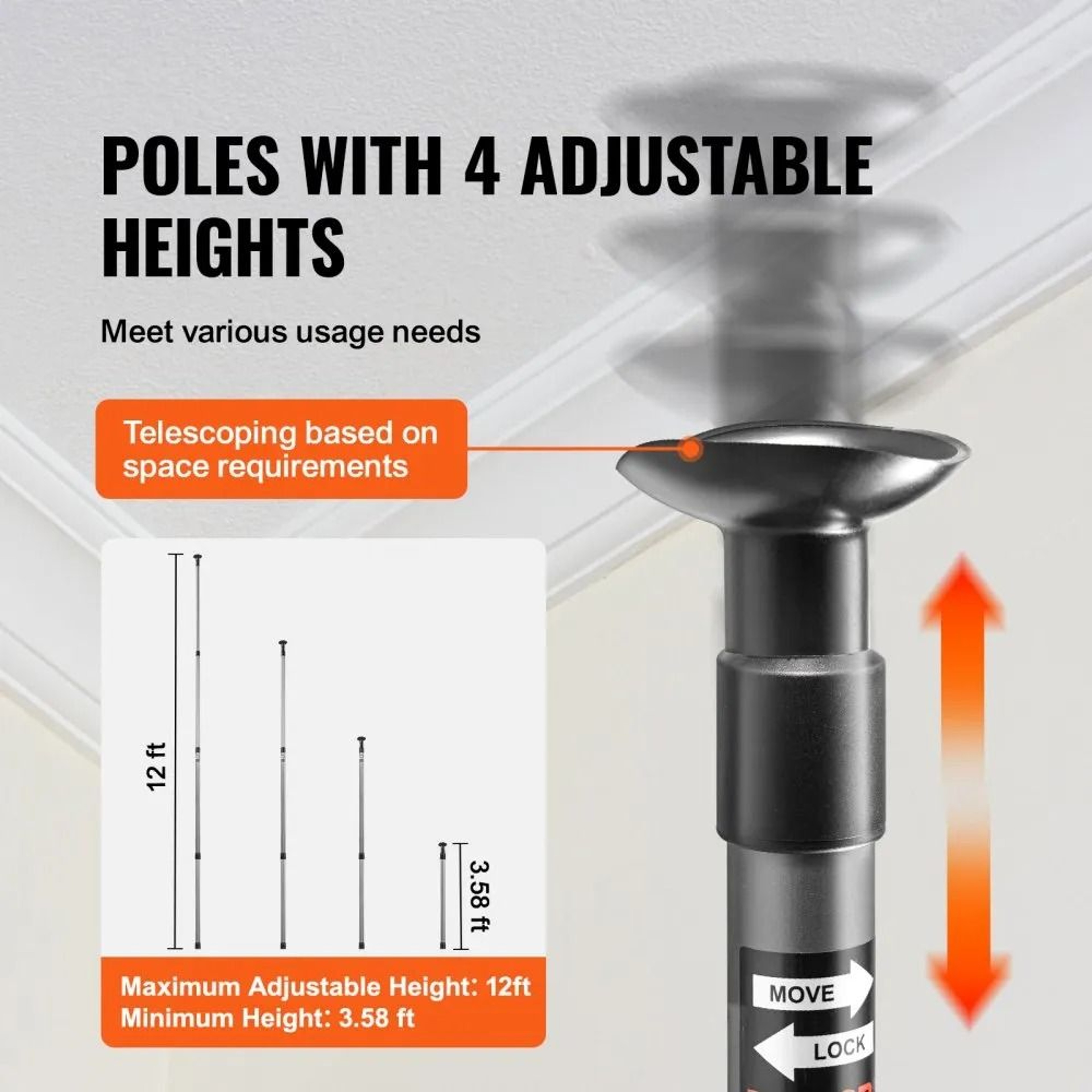 Dust Barrier Pole System With 12 Ft Telescoping Poles And Plastic Sheet 3