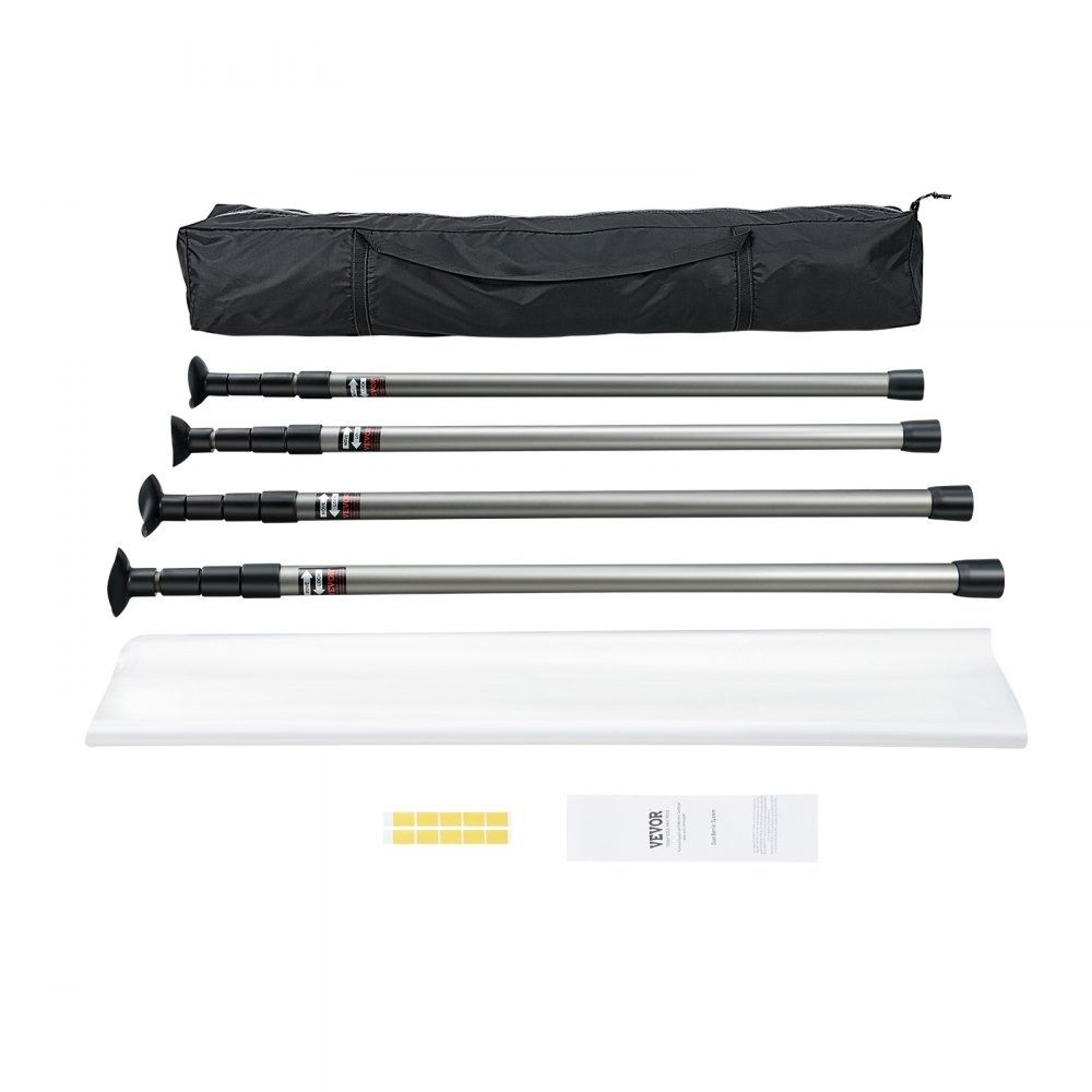 Dust Barrier Pole System With 12 Ft Telescoping Poles And Plastic Sheet 0