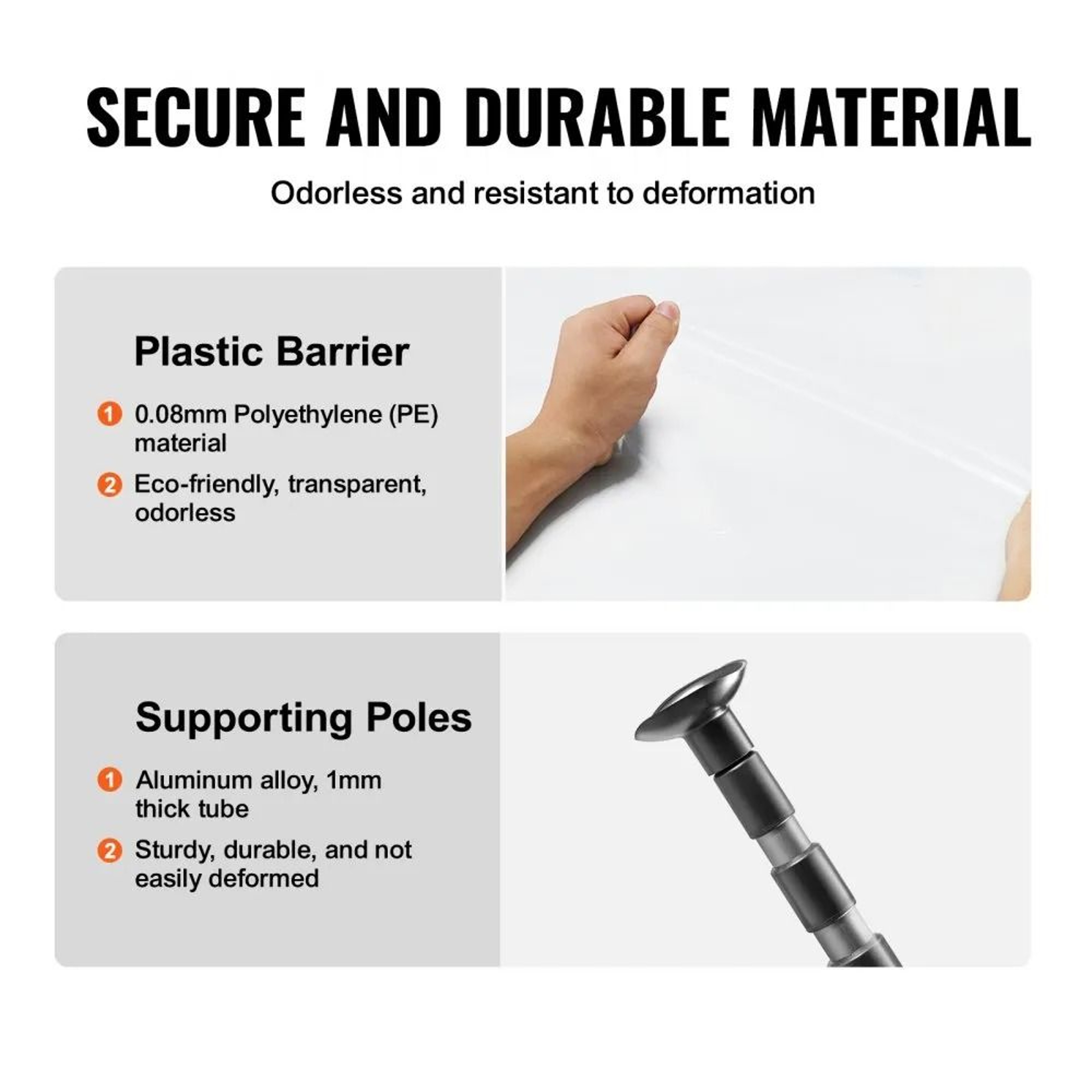 Dust Barrier Pole System With 12 Ft Telescoping Poles And Plastic Sheet 4