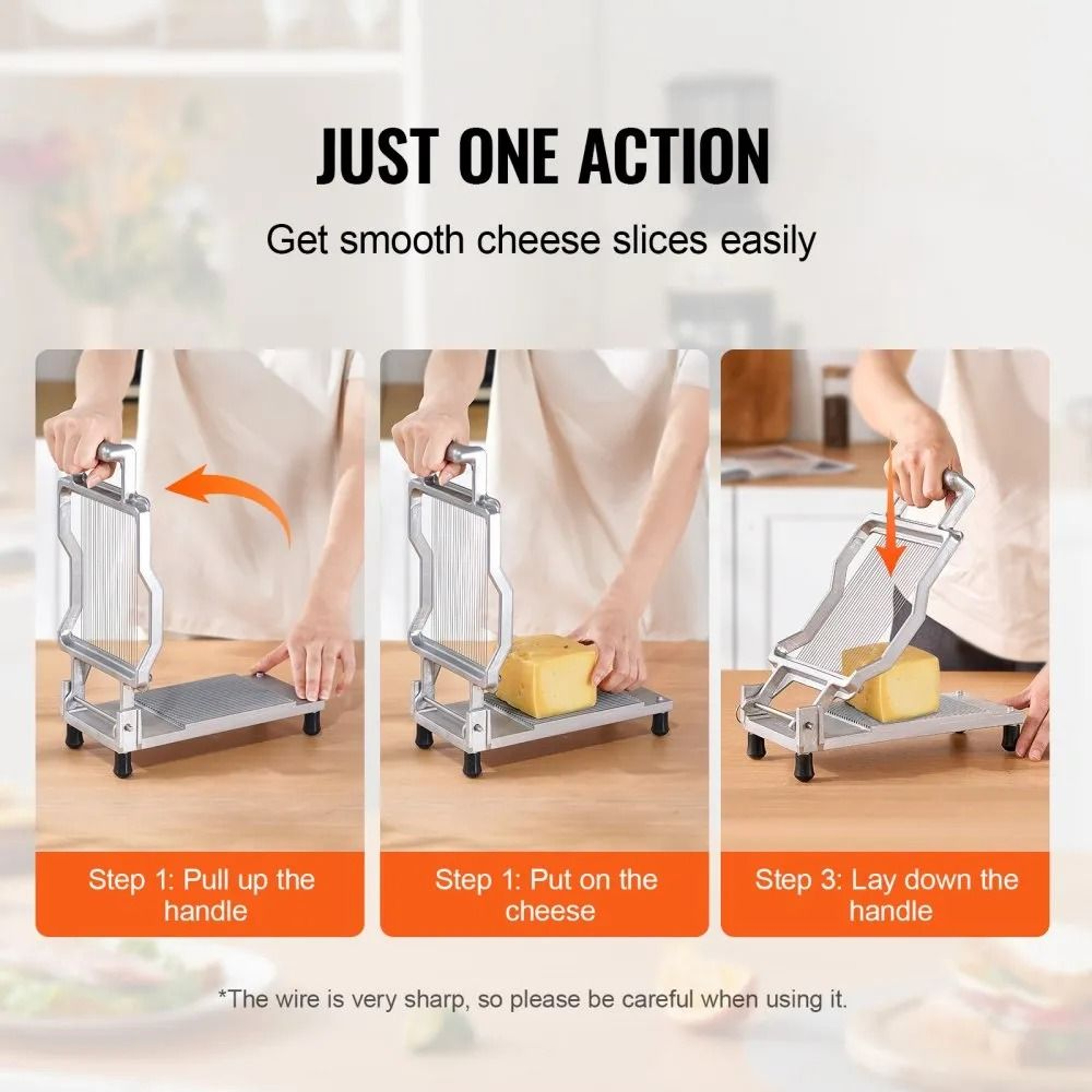 Ultra Thin Wire Cheese Cutter With Stainless Steel Blade For Precise Slicing 4