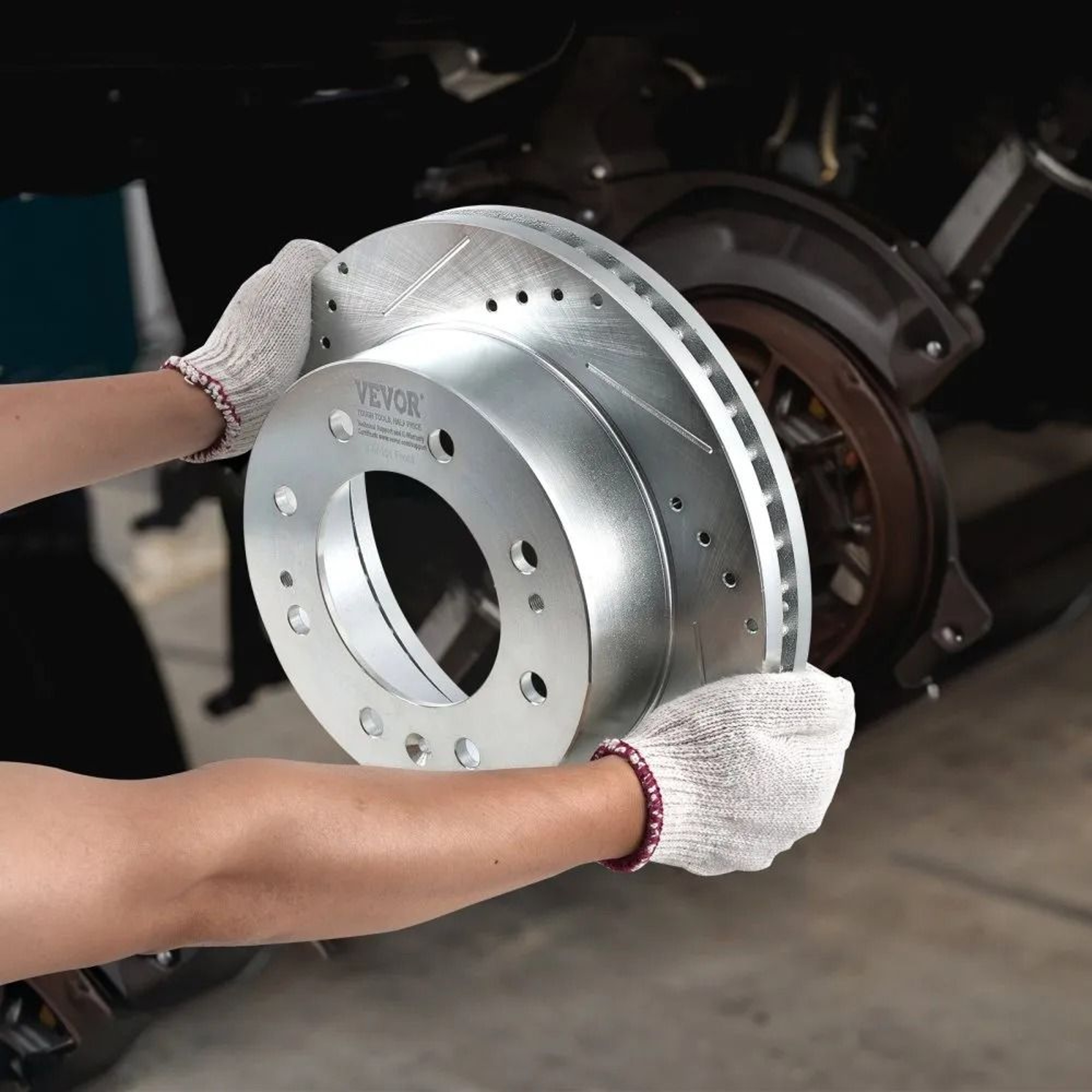 Heavy Duty Front Brake Kit With Drilled Slotted Rotors And Ceramic Brake Pads 6