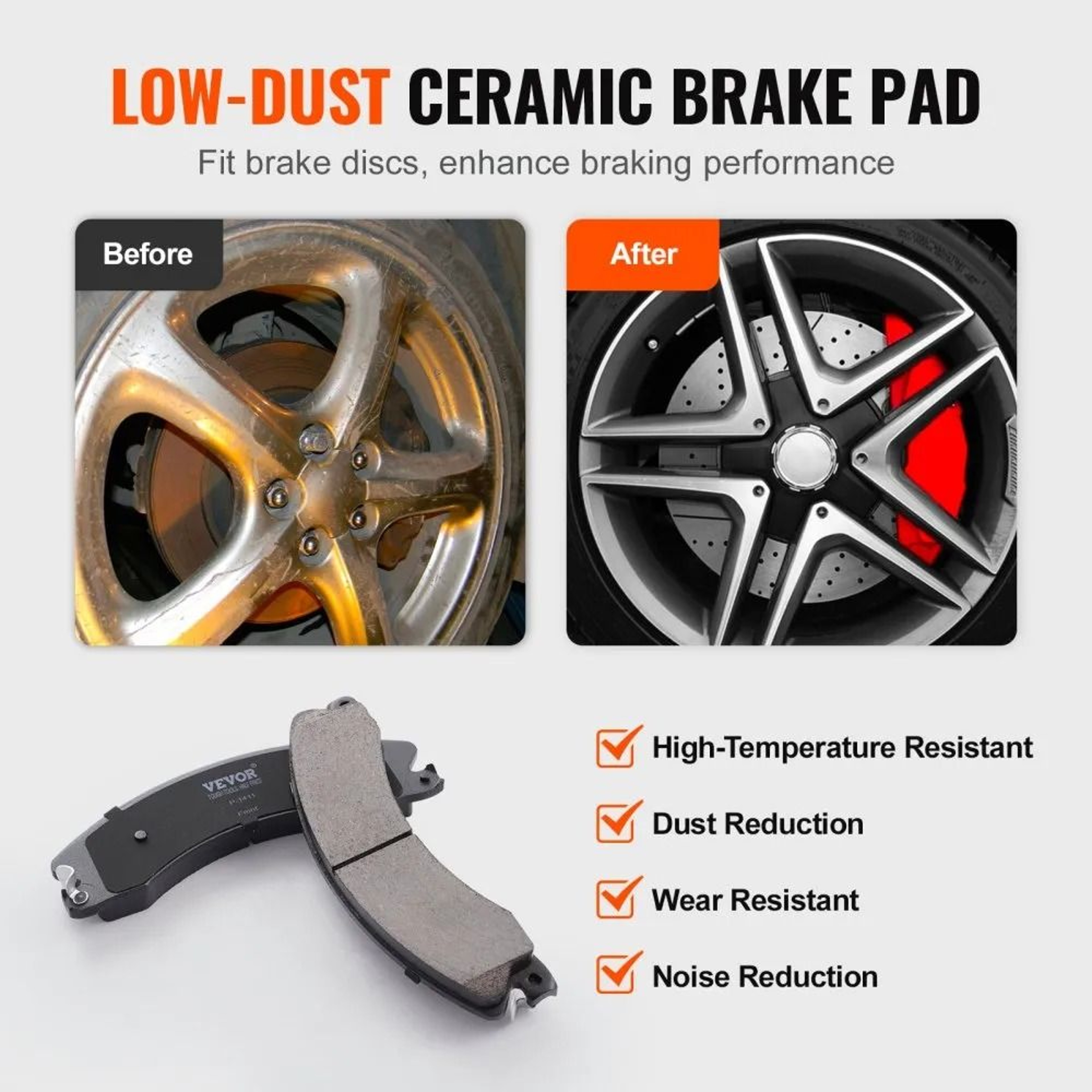 Heavy Duty Front Brake Kit With Drilled Slotted Rotors And Ceramic Brake Pads 5