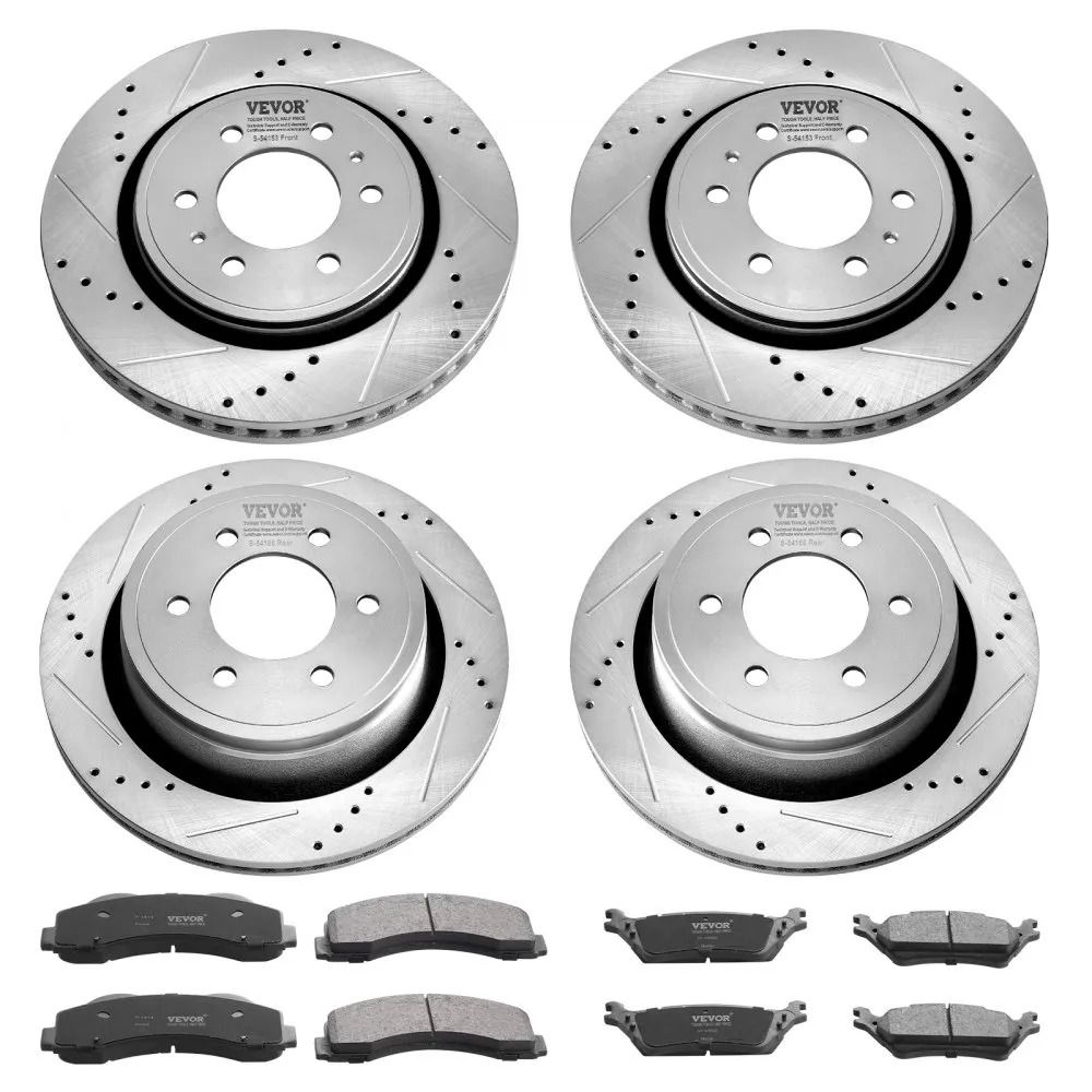 Ford F150 Front Rear Brake Kit With Drilled Slotted Rotors And Ceramic Pads 0