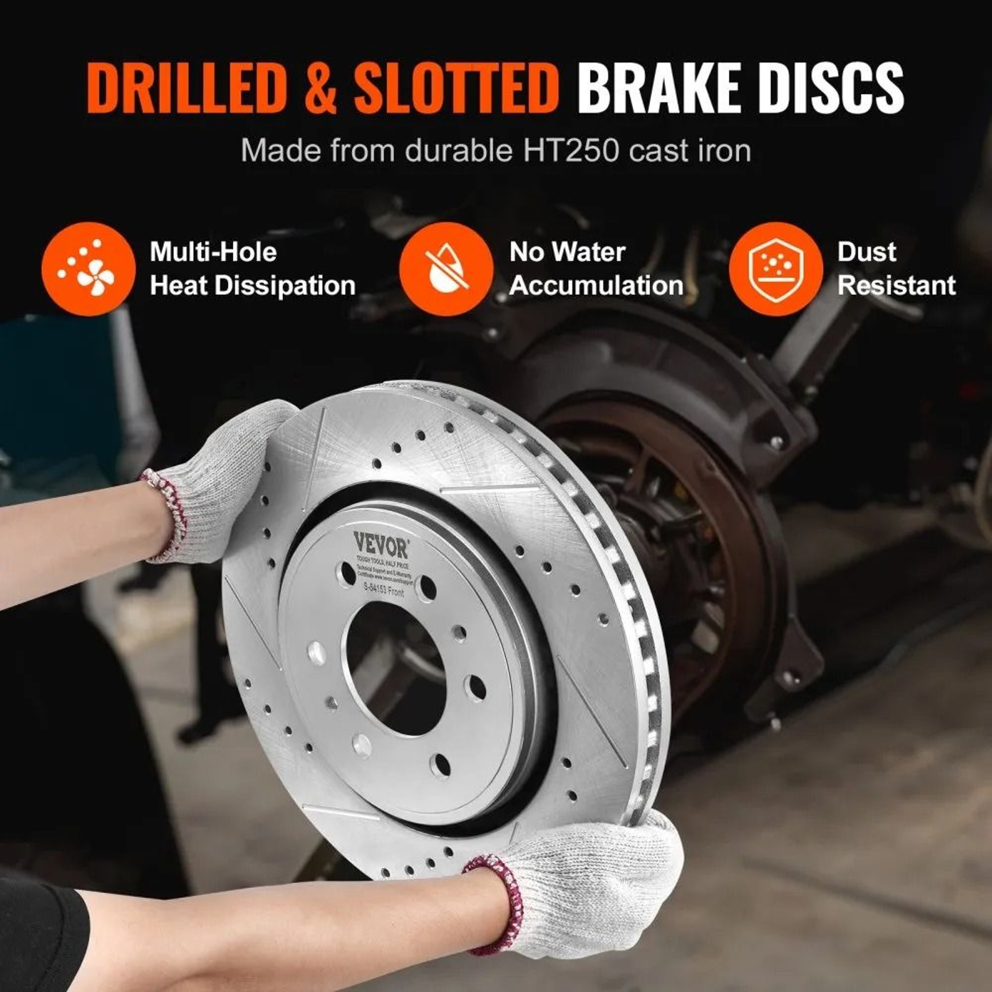 Ford F150 Front Rear Brake Kit With Drilled Slotted Rotors And Ceramic Pads 2