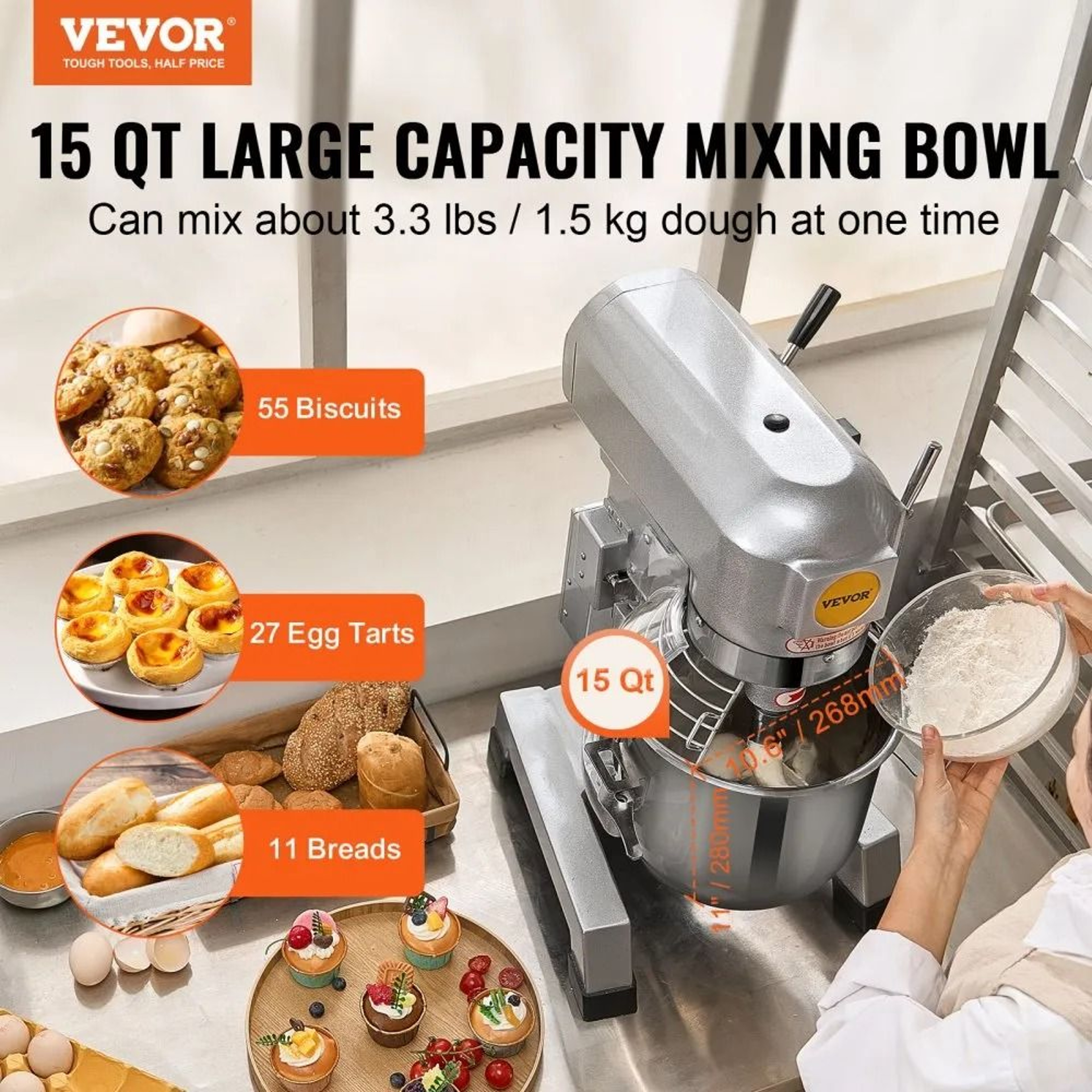 14L Commercial Stand Mixer 550W Dough Mixer With 3 Speed Control 1