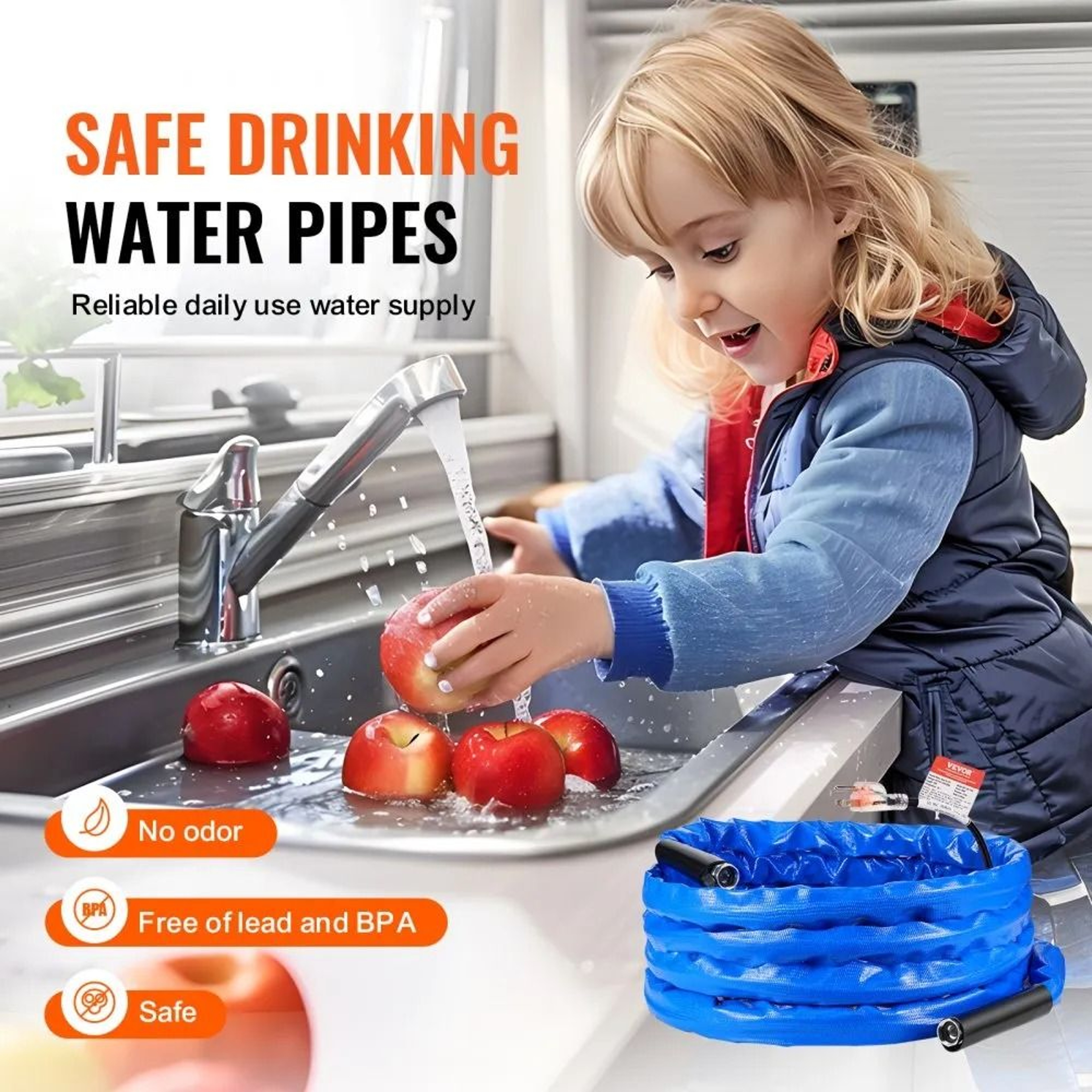30ft Heated Water Hose For RV Freeze Protection Drinking Water Hose 5