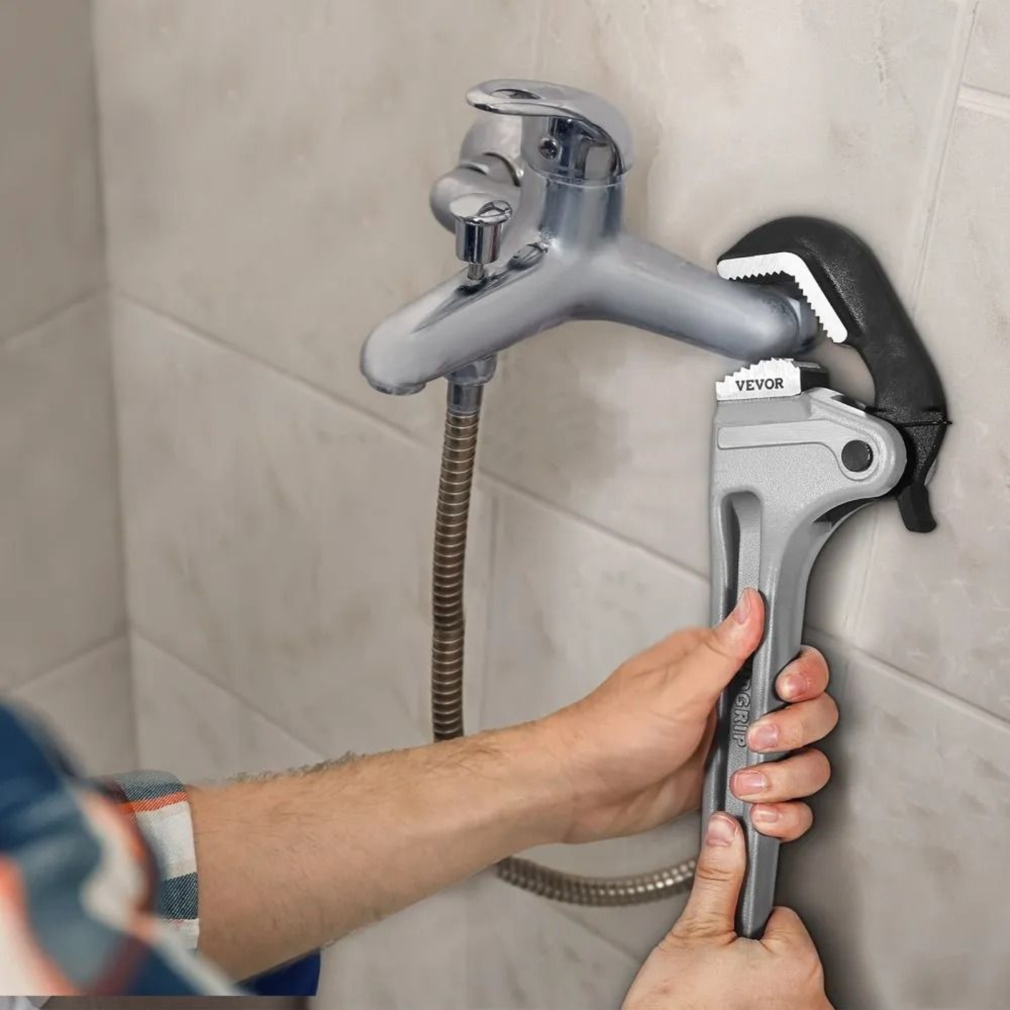 18 Inch Aluminum Pipe Wrench With Automatic Jaw Adjustment For Plumbing And Automotive Repair 6