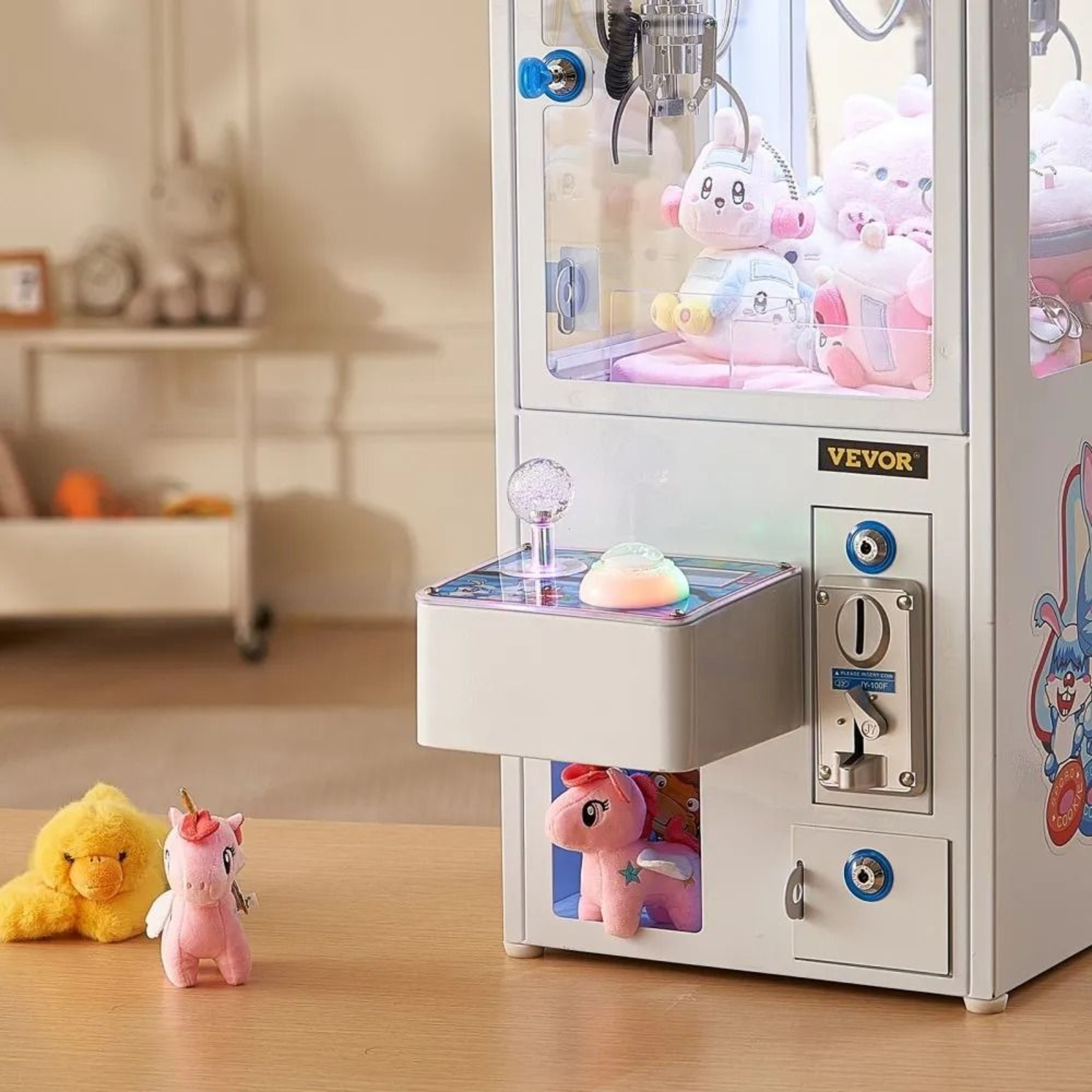 Commercial Claw Machine Arcade Prize Grabber With Lights Sound And Adjustable Steel Claw 6