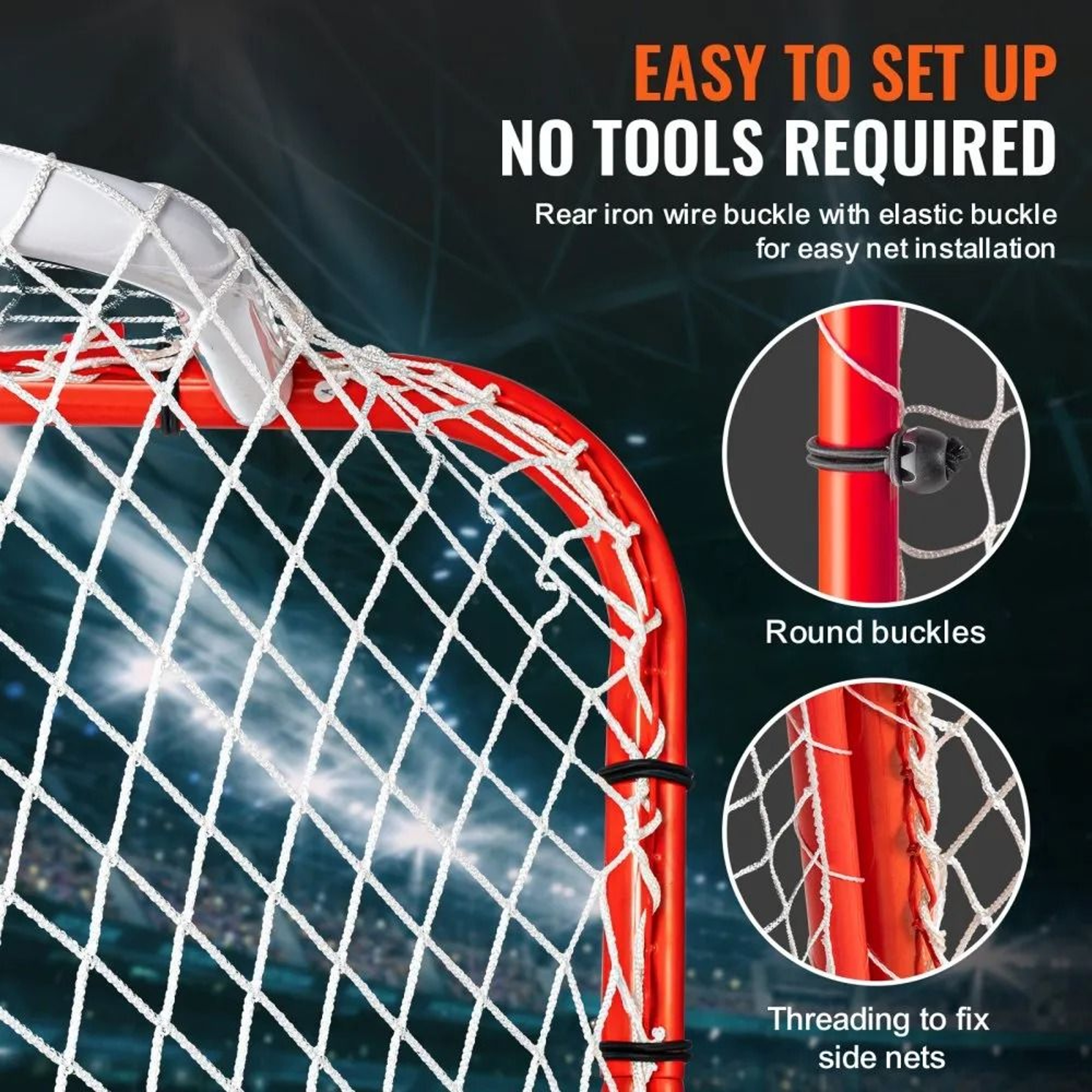 Pro Hockey Goal With Backstop And Targets Portable Steel Training Net 3