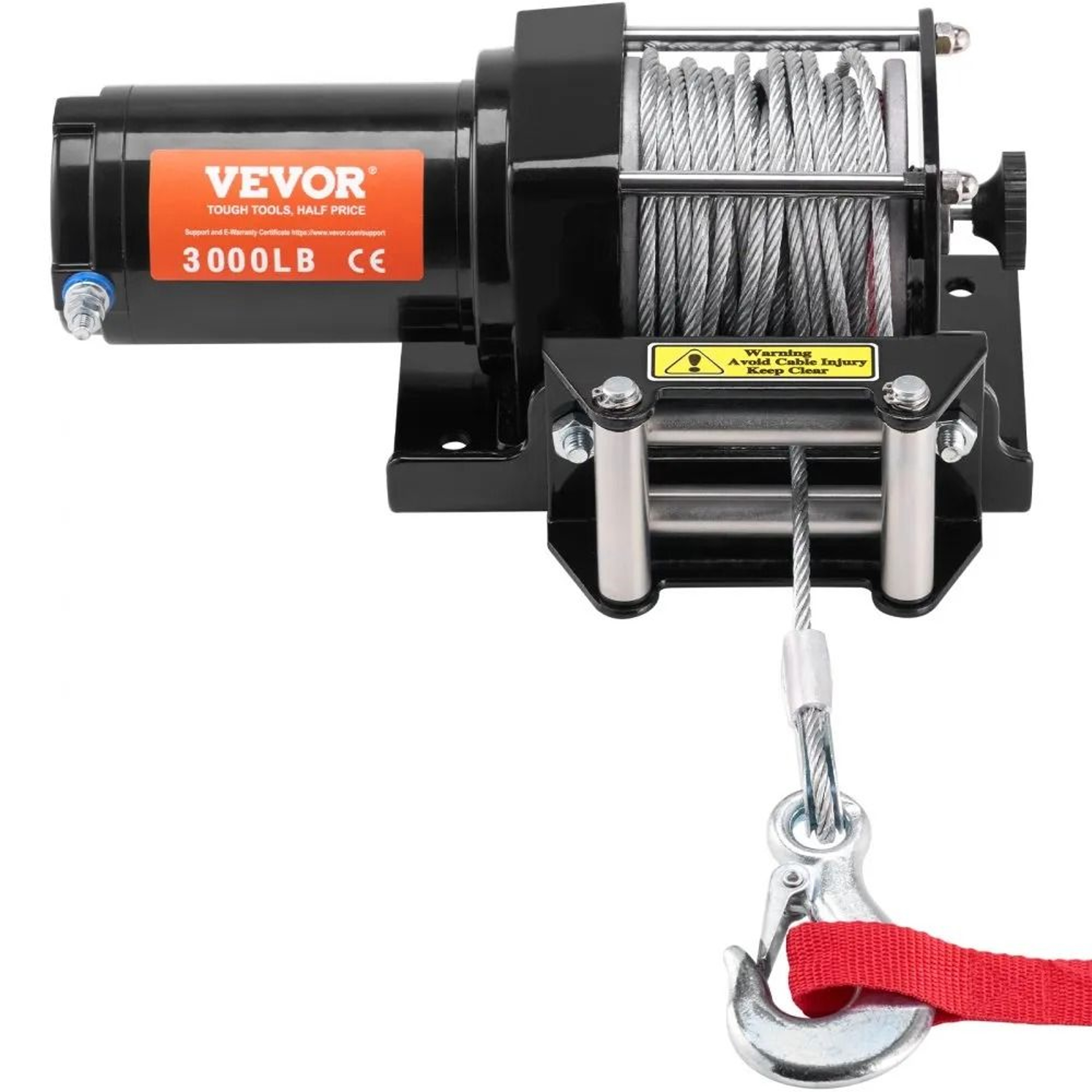 3000 Lb Electric Winch 12V DC ATV UTV Recovery Winch With Steel Cable And Wired Remote 5