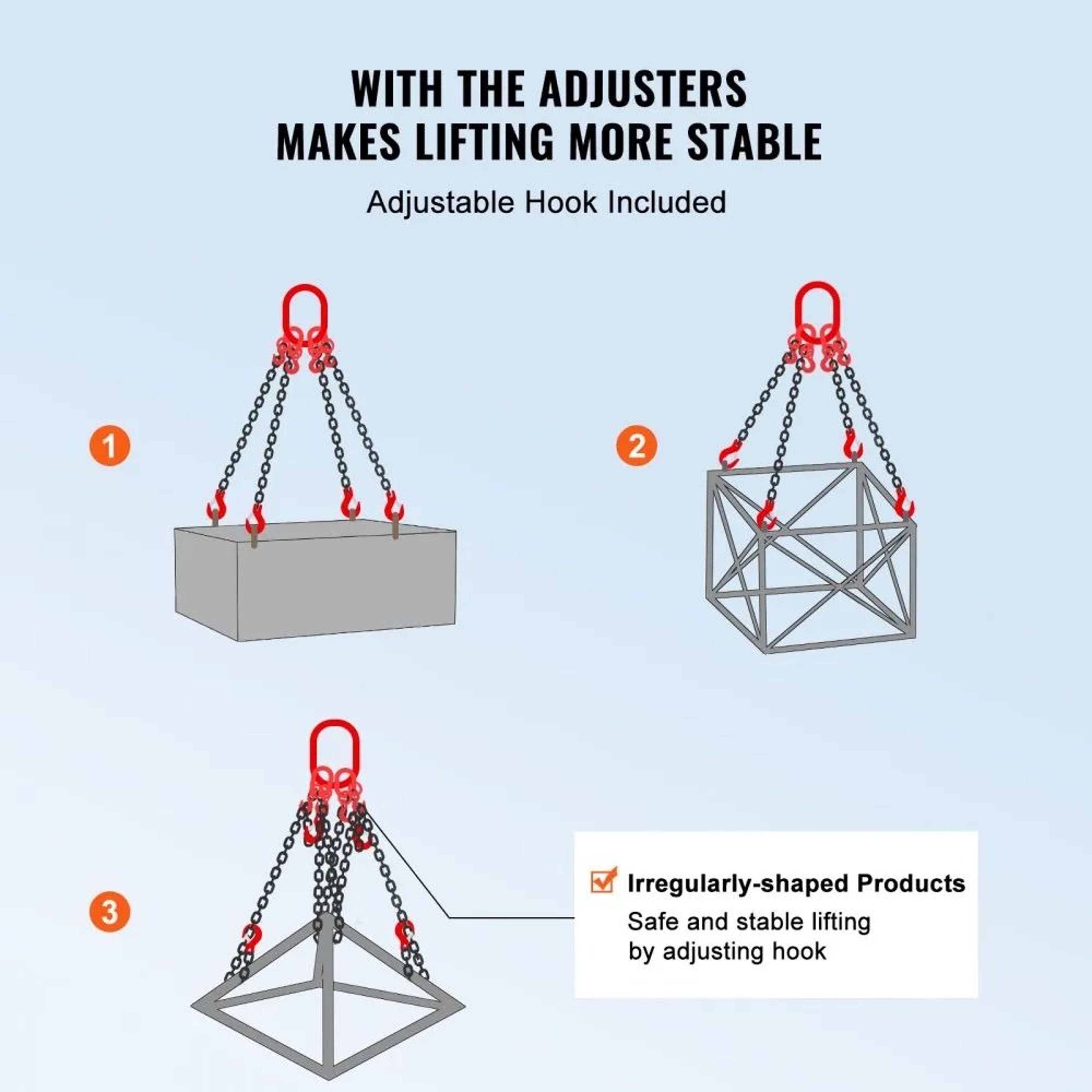 Chain Sling 516 Inch X 10 Ft G80 Lifting Chain With Hooks 11000 Lbs Capacity 3
