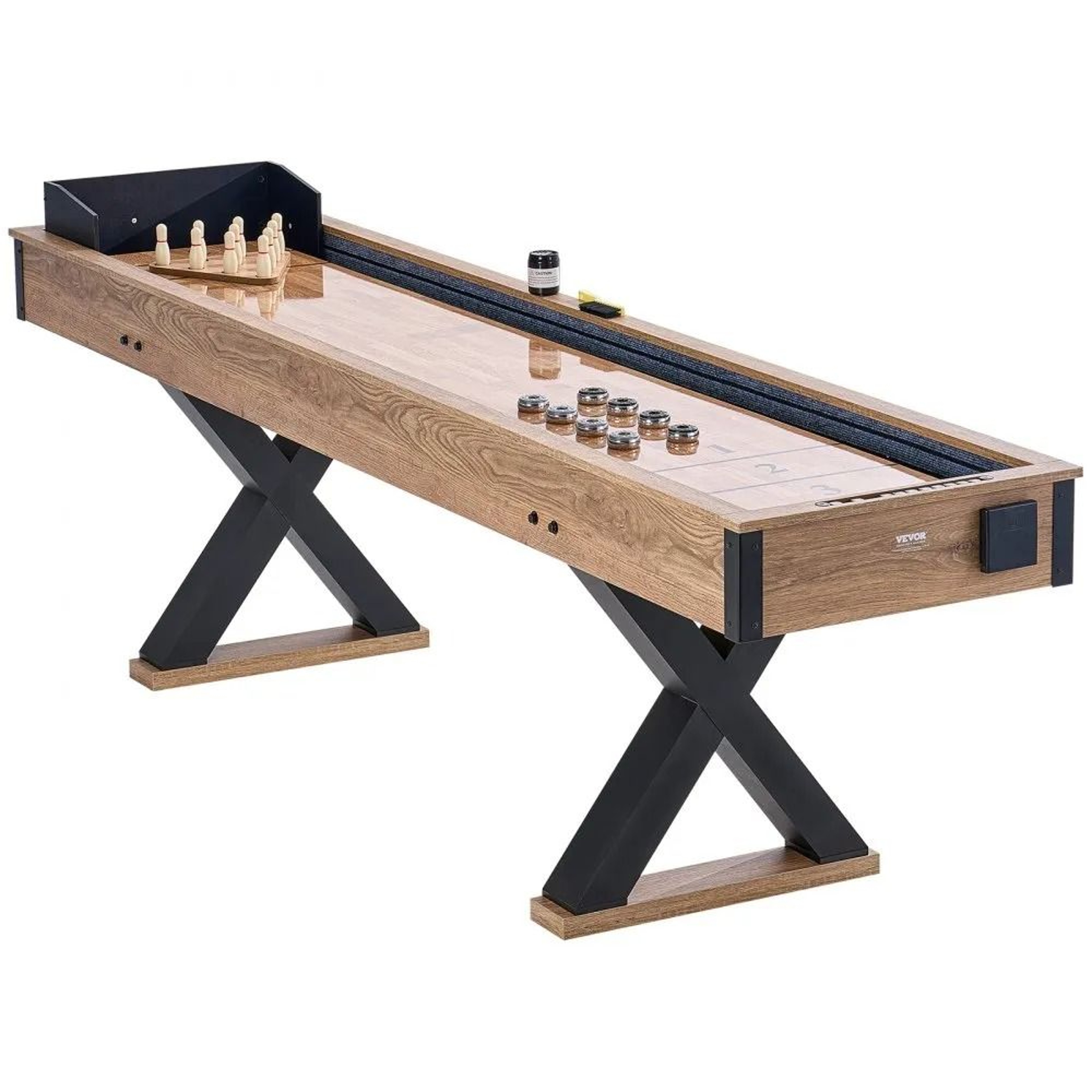 9 Ft Shuffleboard Table 2 In 1 Shuffleboard And Bowling Game Set With Scratch Resistant Playfield 7