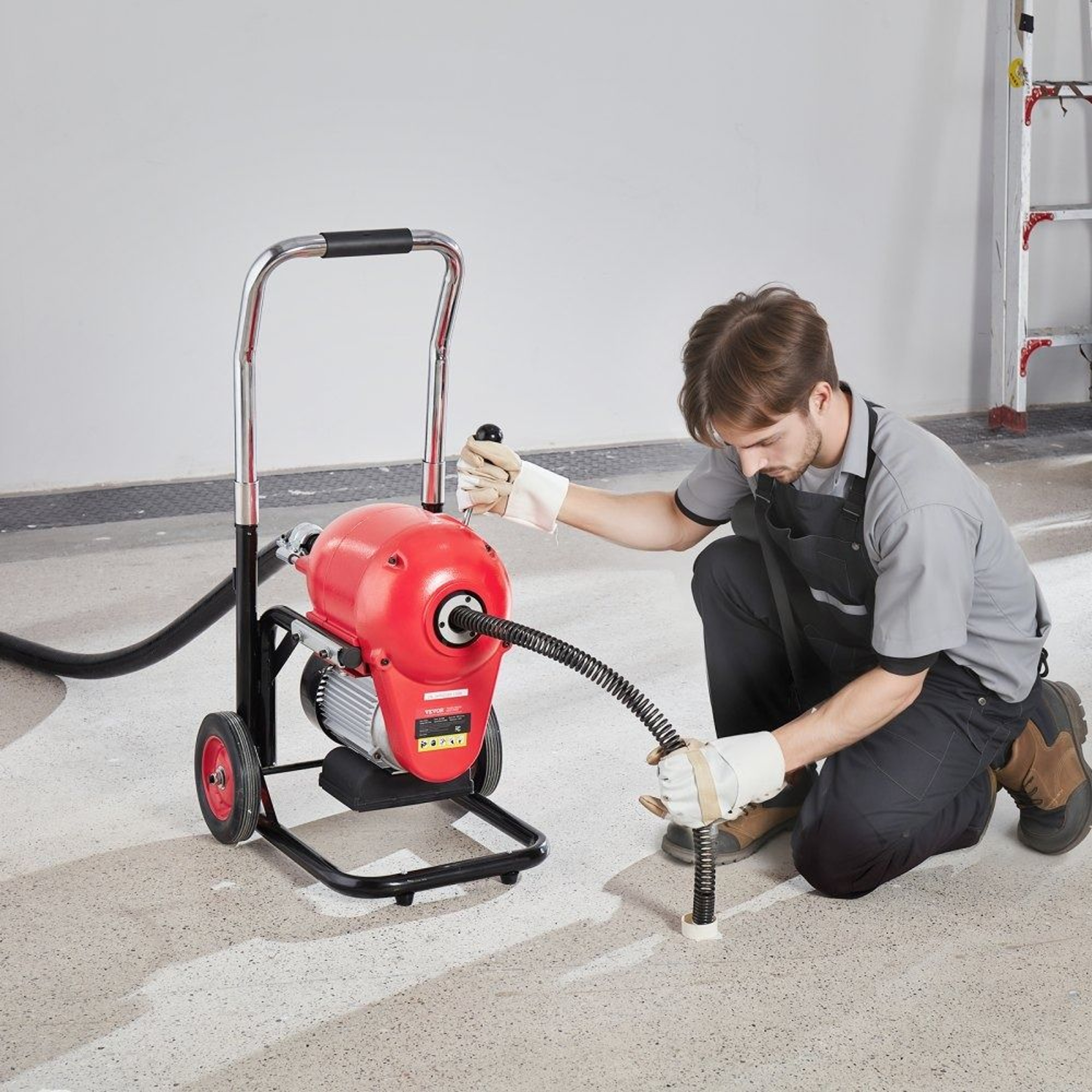 Drain Cleaner Machine 120FT Electric Sewer Snake Auger With 1100W Motor And 6 Cutters 6