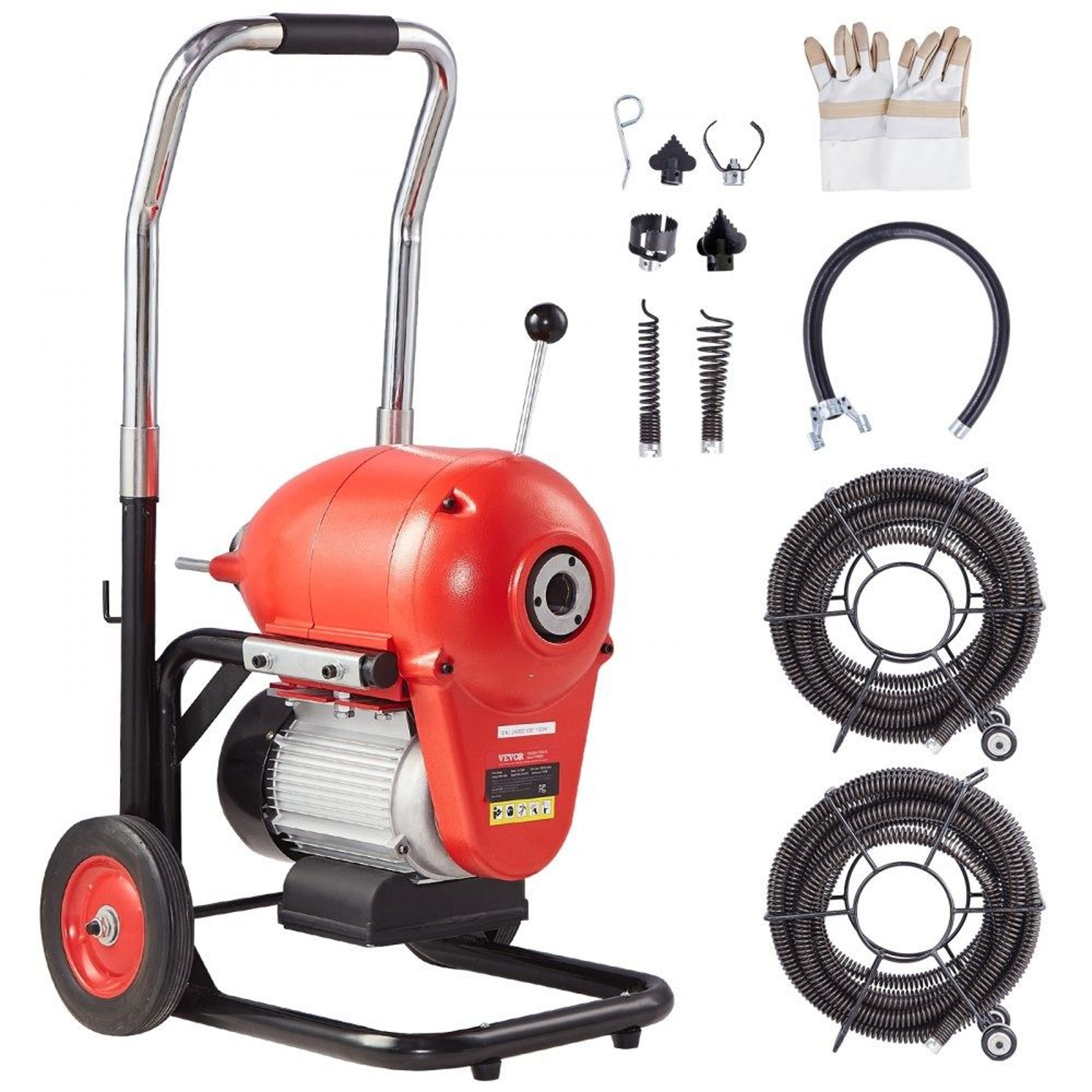 Drain Cleaner Machine 120FT Electric Sewer Snake Auger With 1100W Motor And 6 Cutters 0