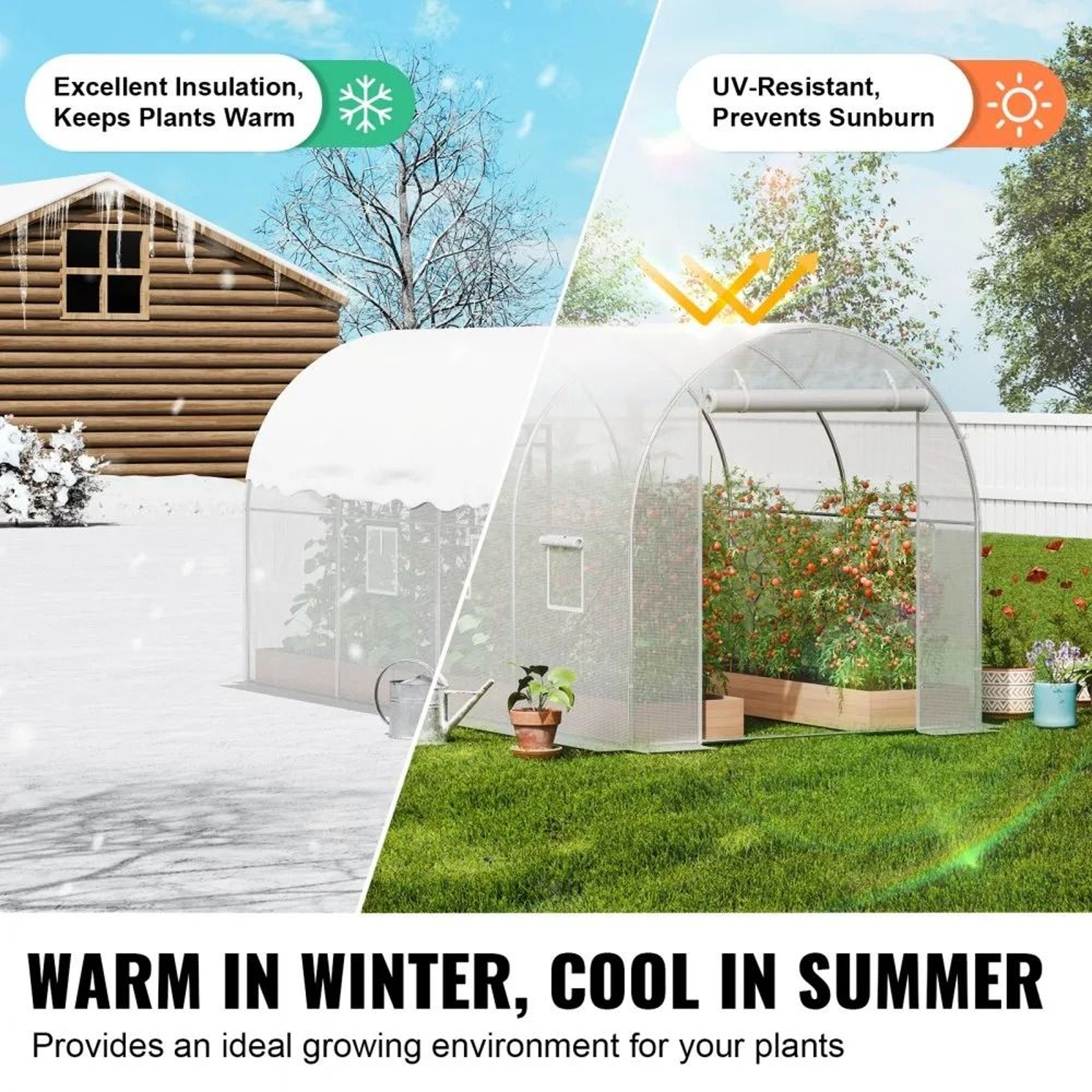 Walk In Tunnel Greenhouse 96x64x62 Ft Galvanized Frame Hoop House With PE Cover 3