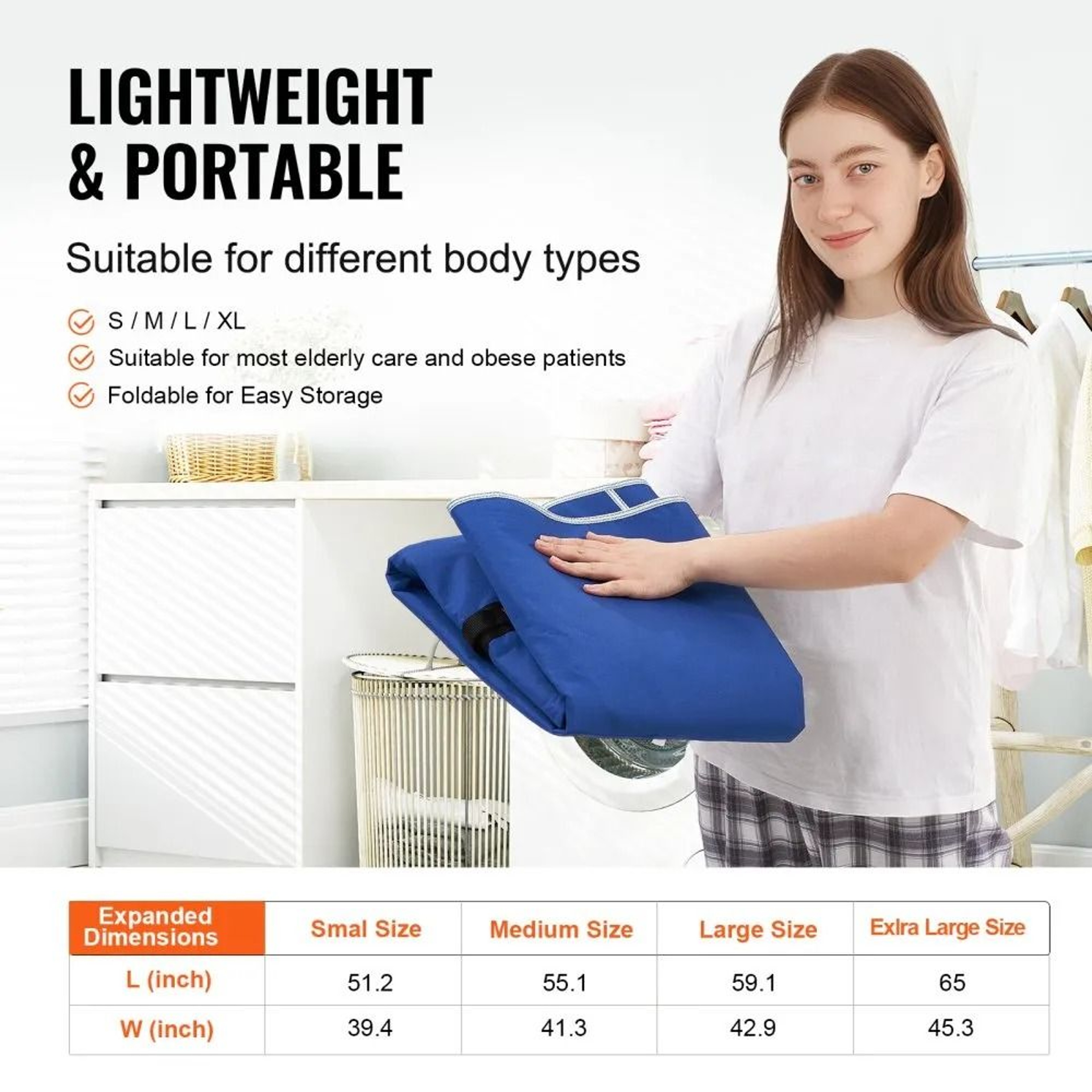 Universal Full Body Patient Lift Sling Large 600 Lb Capacity Polyester Transfer Sling 4