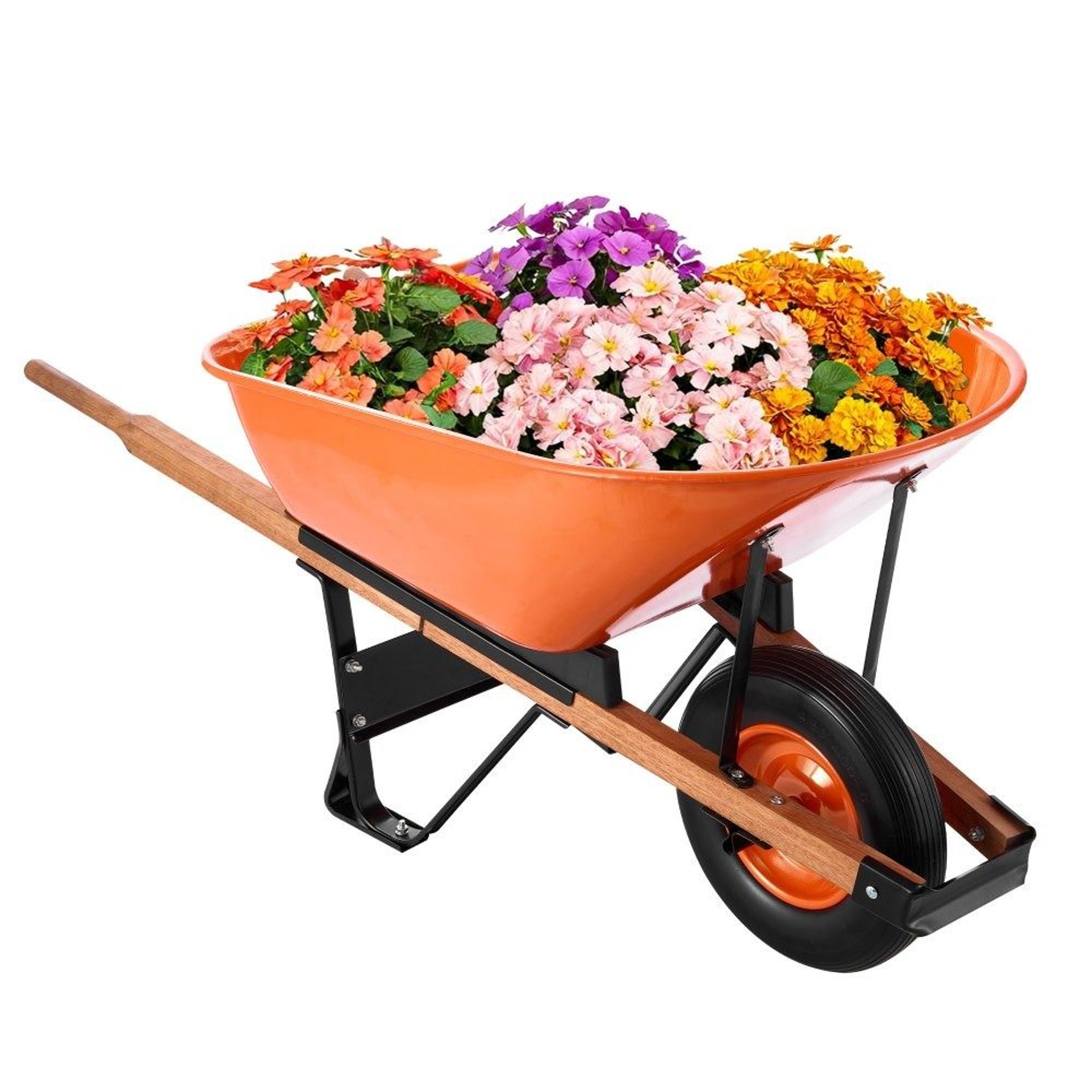 Heavy Duty Wheelbarrow Cart 6 Cu Ft 330 Lb Capacity With 16 Inch Solid Foam Wheel 0