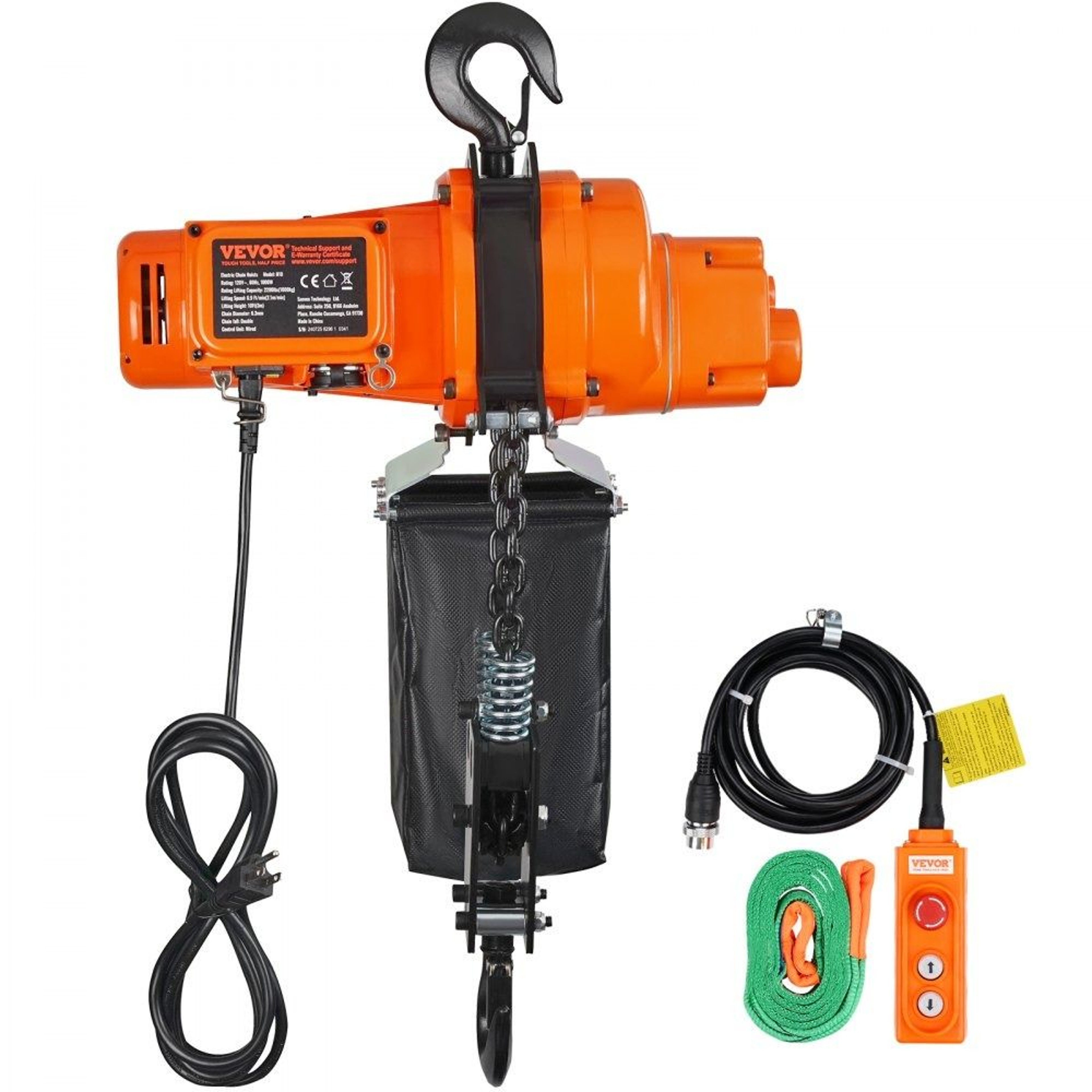 Electric Chain Hoist 2200 Lb Capacity With 10 Ft Lift And Wired Remote Control 7