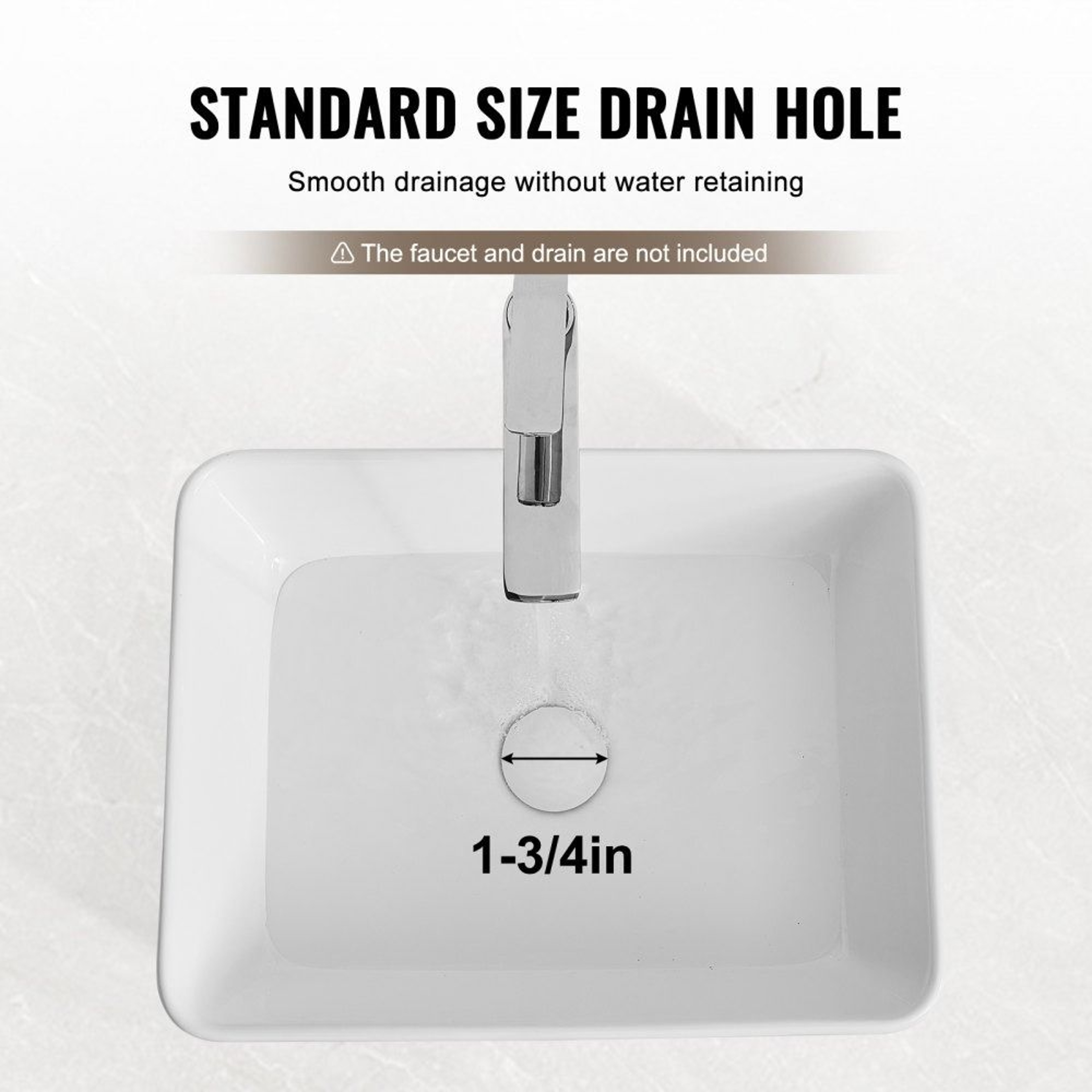 Rectangle Vessel Sink 19 Inch Ceramic Bathroom Sink Countertop White Above Counter Basin 2