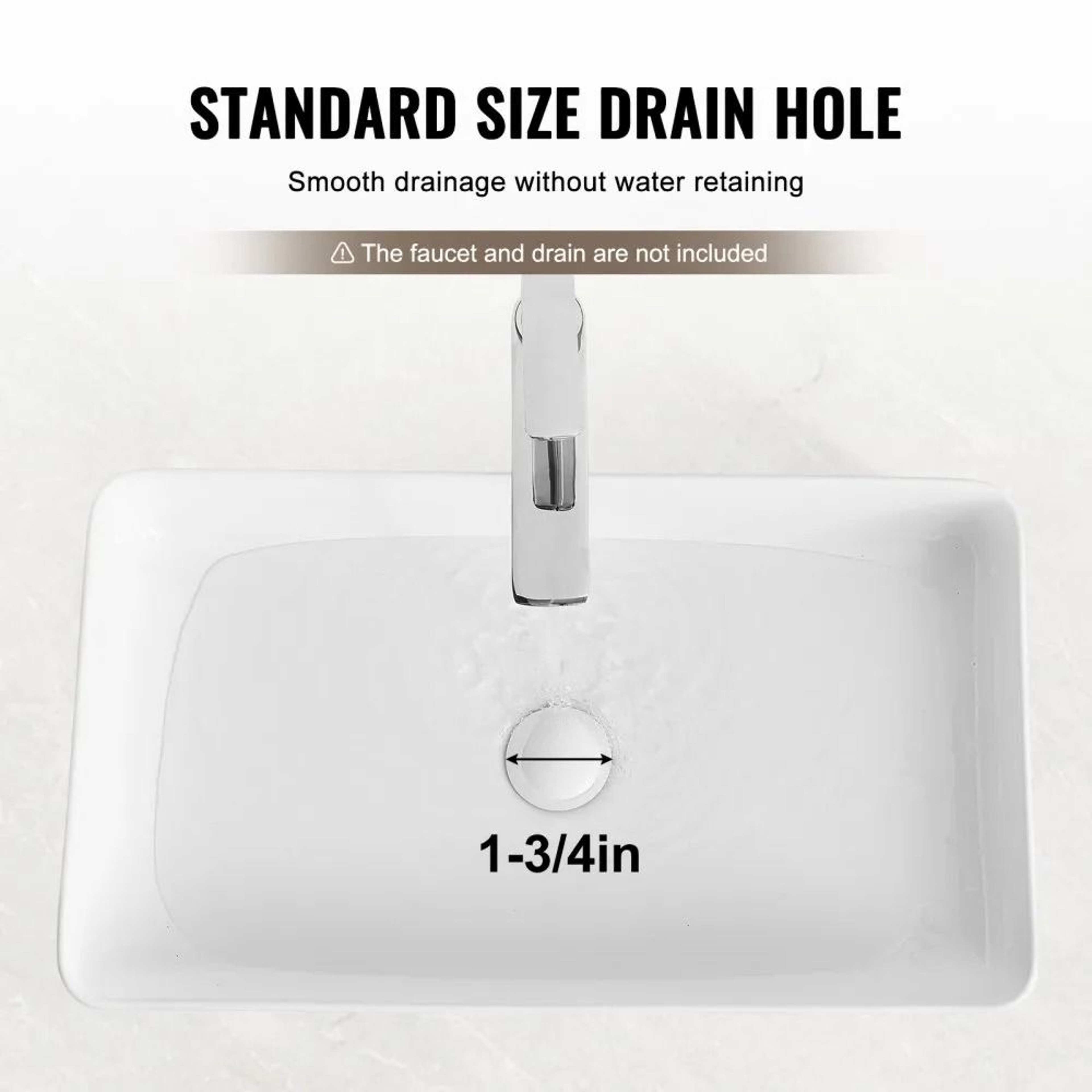 Rectangle Vessel Sink 24 X 138 Inch White Ceramic Countertop Bathroom Sink Modern Design 5