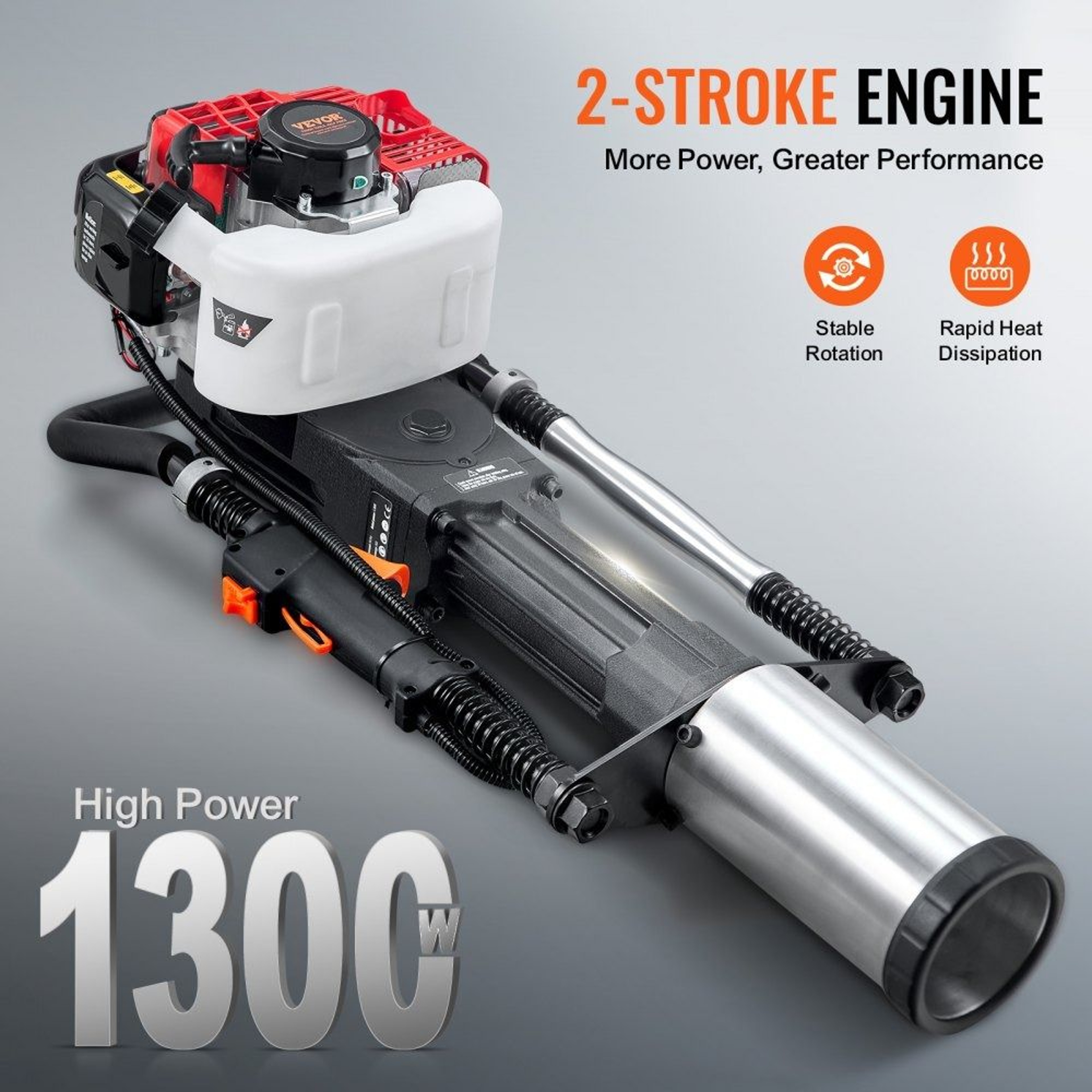 52cc Gas Powered T Post Driver 2 Stroke Fence Piling Pounder With 3 Driving Sleeves 4