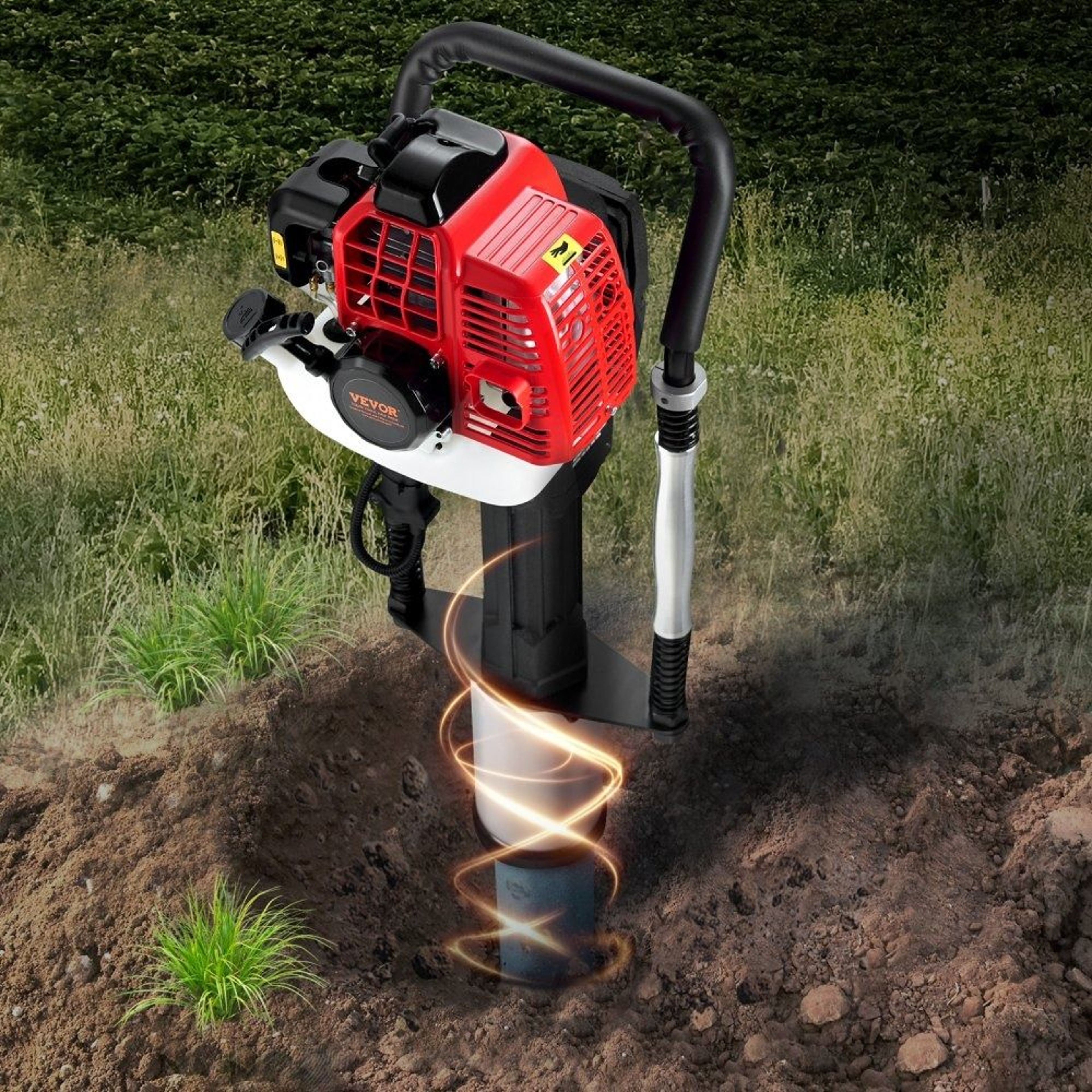 52cc Gas Powered T Post Driver 2 Stroke Fence Piling Pounder With 3 Driving Sleeves 6