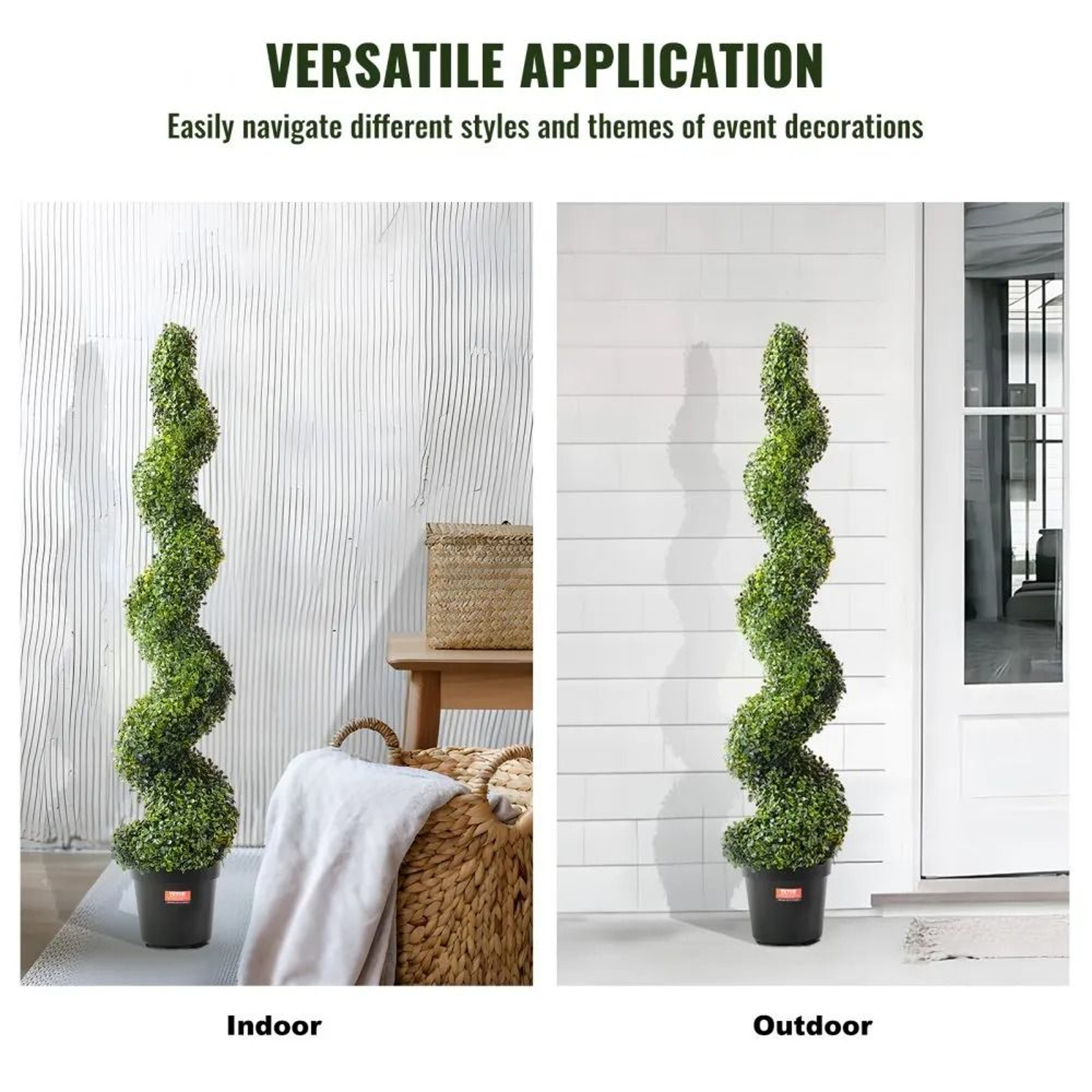 Artificial Boxwood Topiary Trees 60 Inch Spiral Faux Plants Set Of 2 4