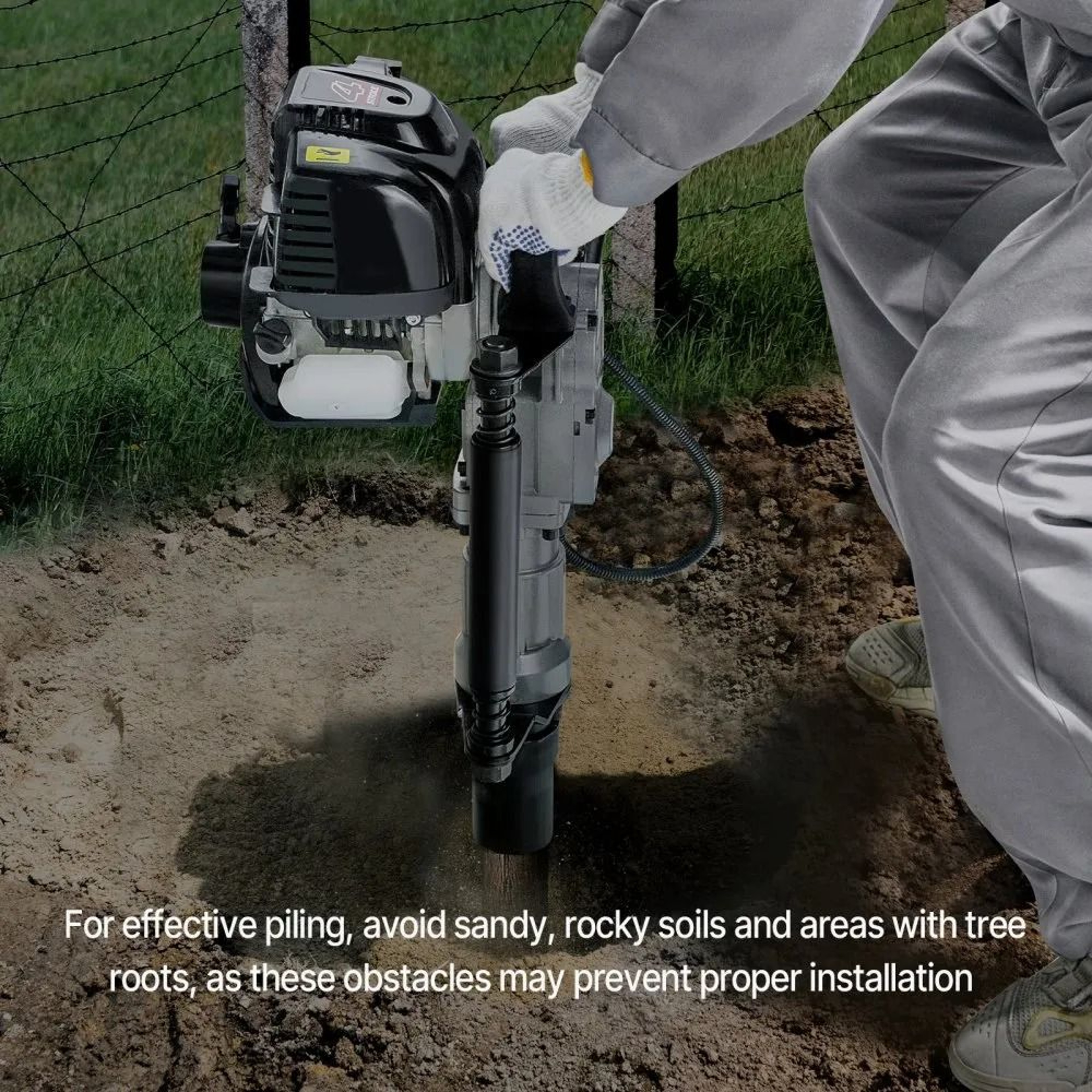 Gas Powered T Post Driver 377cc 4 Stroke Fence Post Pounder With 55mm And 70mm Sleeves 5