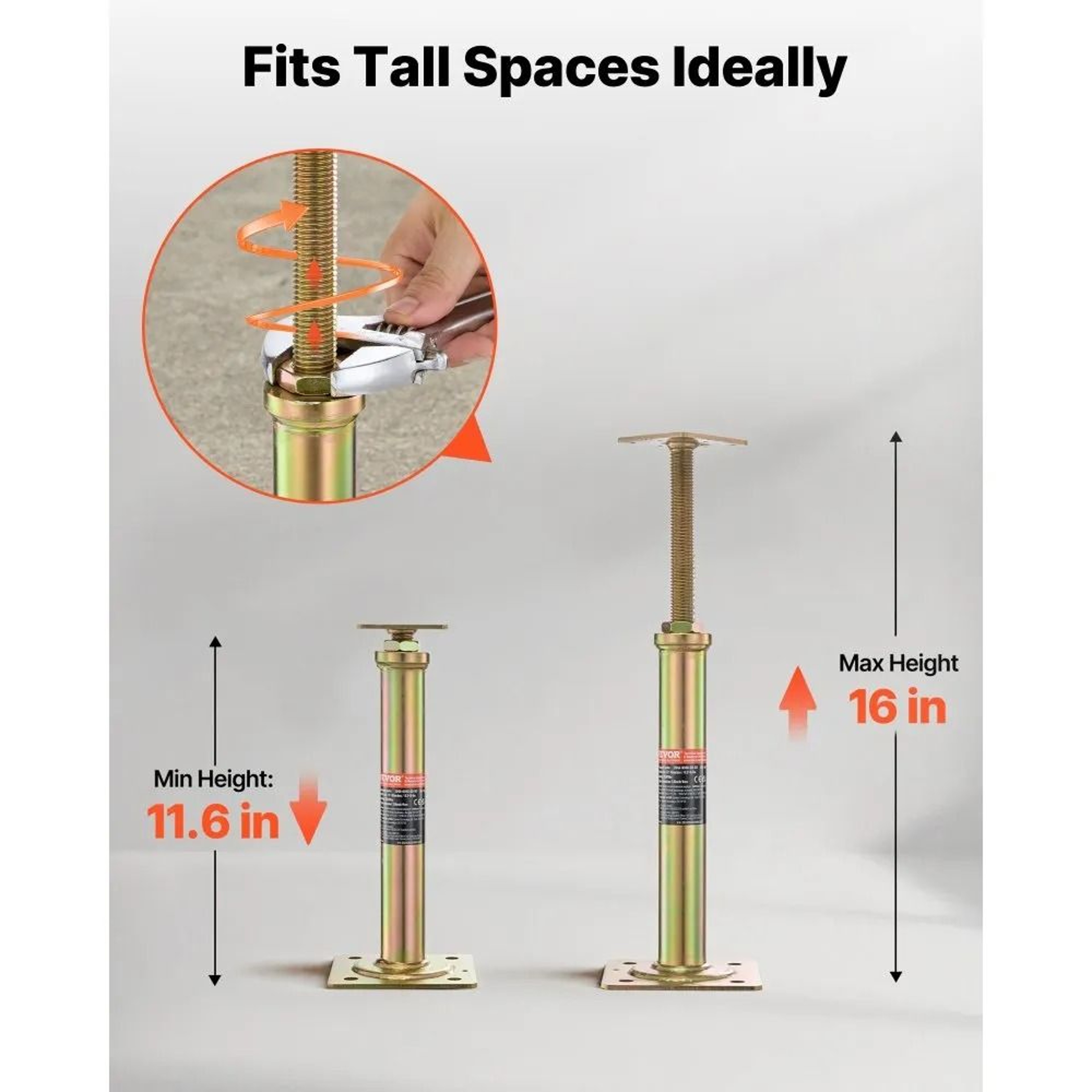 Adjustable House Floor Jacks 4 Pack 2500 Lb Capacity 116 To 16 Inch Support Posts 1