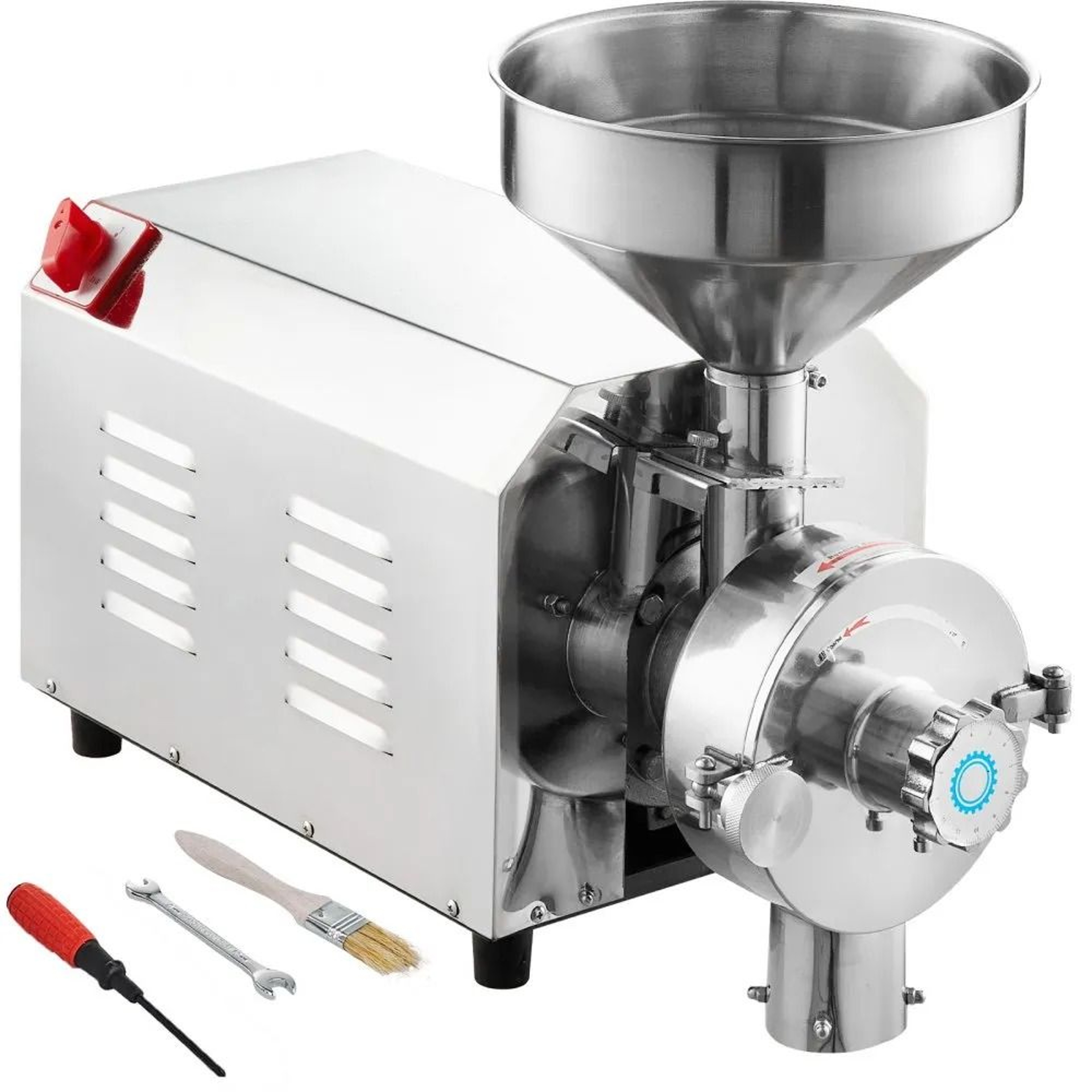 Commercial Grain Grinder 2200W Stainless Steel Mill With Adjustable 0 To 50 Mesh Fineness 0