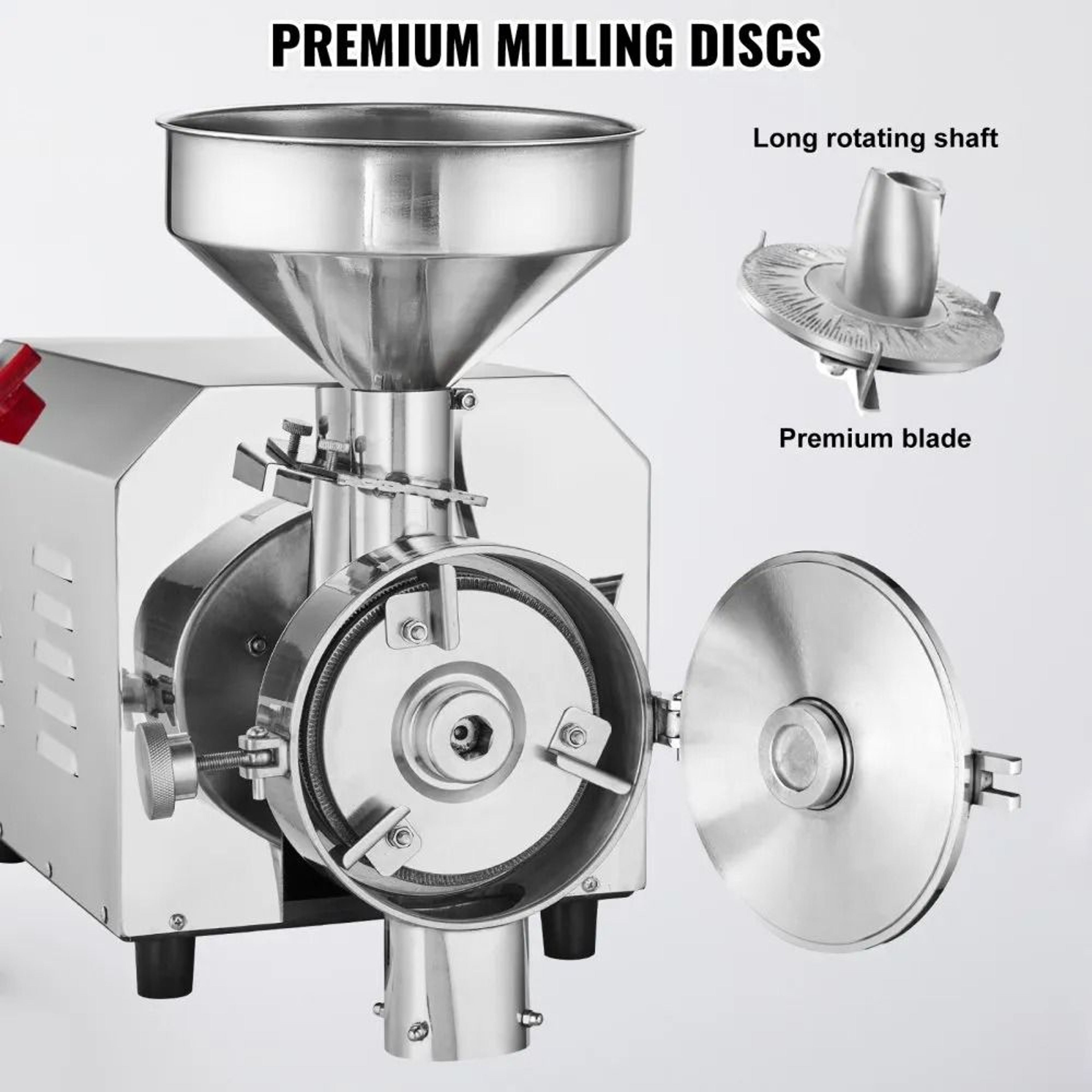 Commercial Grain Grinder 2200W Stainless Steel Mill With Adjustable 0 To 50 Mesh Fineness 5